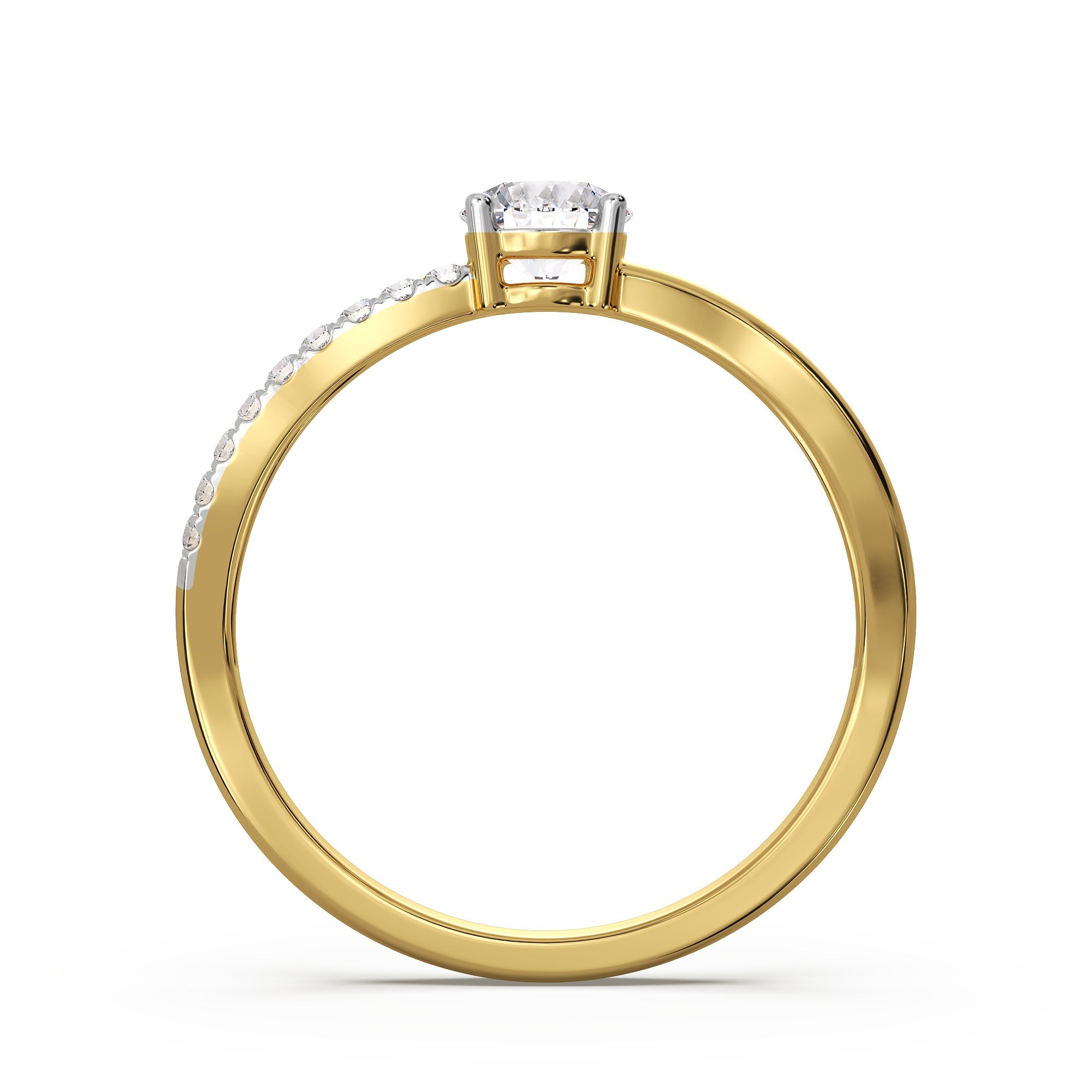 Clustered Brilliance Diamond Ring Back View in 9KT