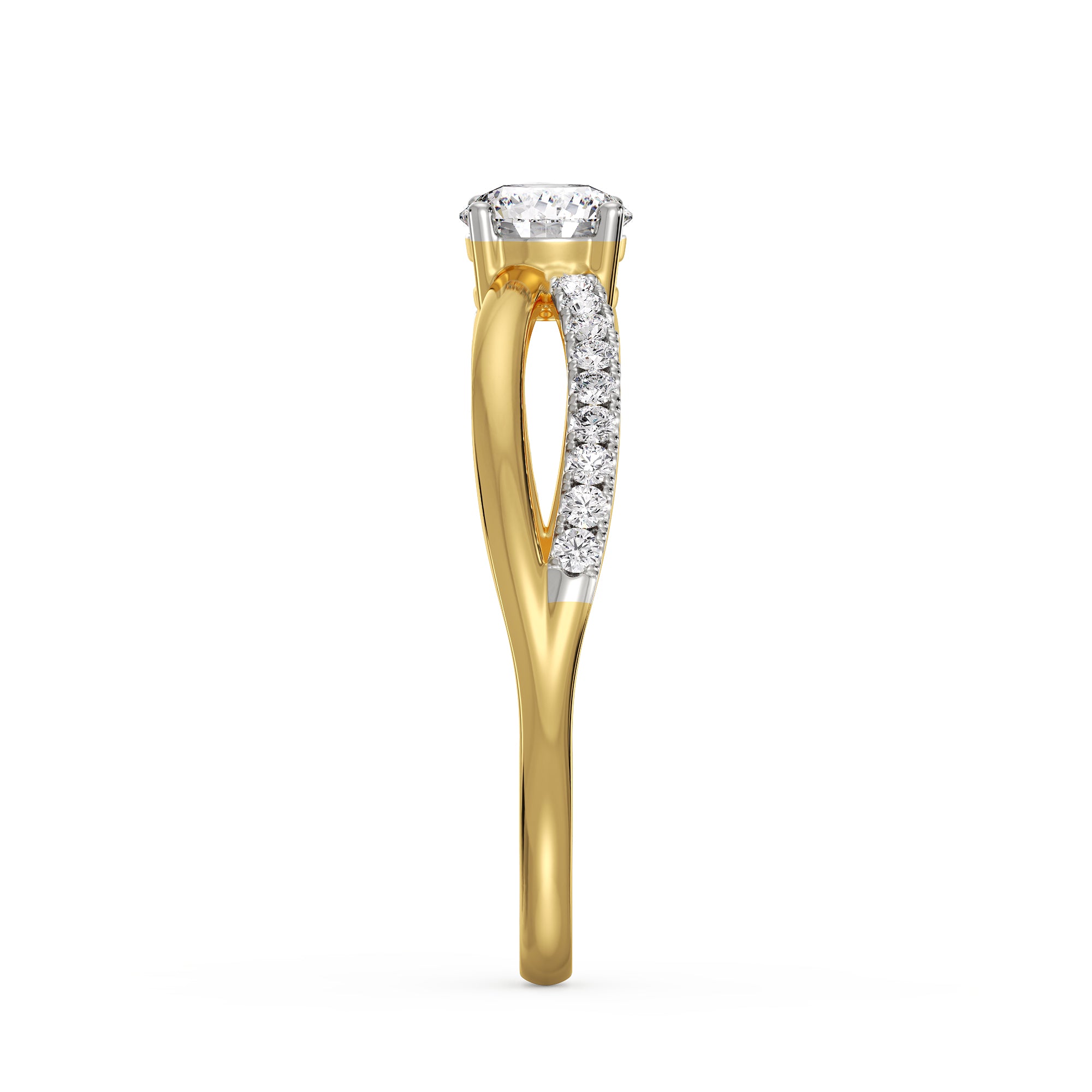 Clustered Brilliance Diamond Ring Side View