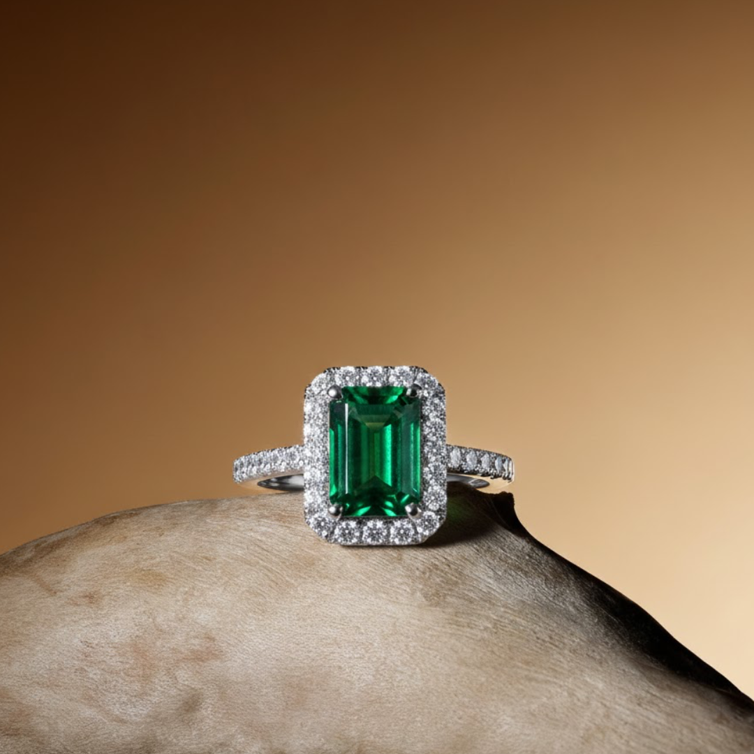 Vintage Emerald Diamond Ring