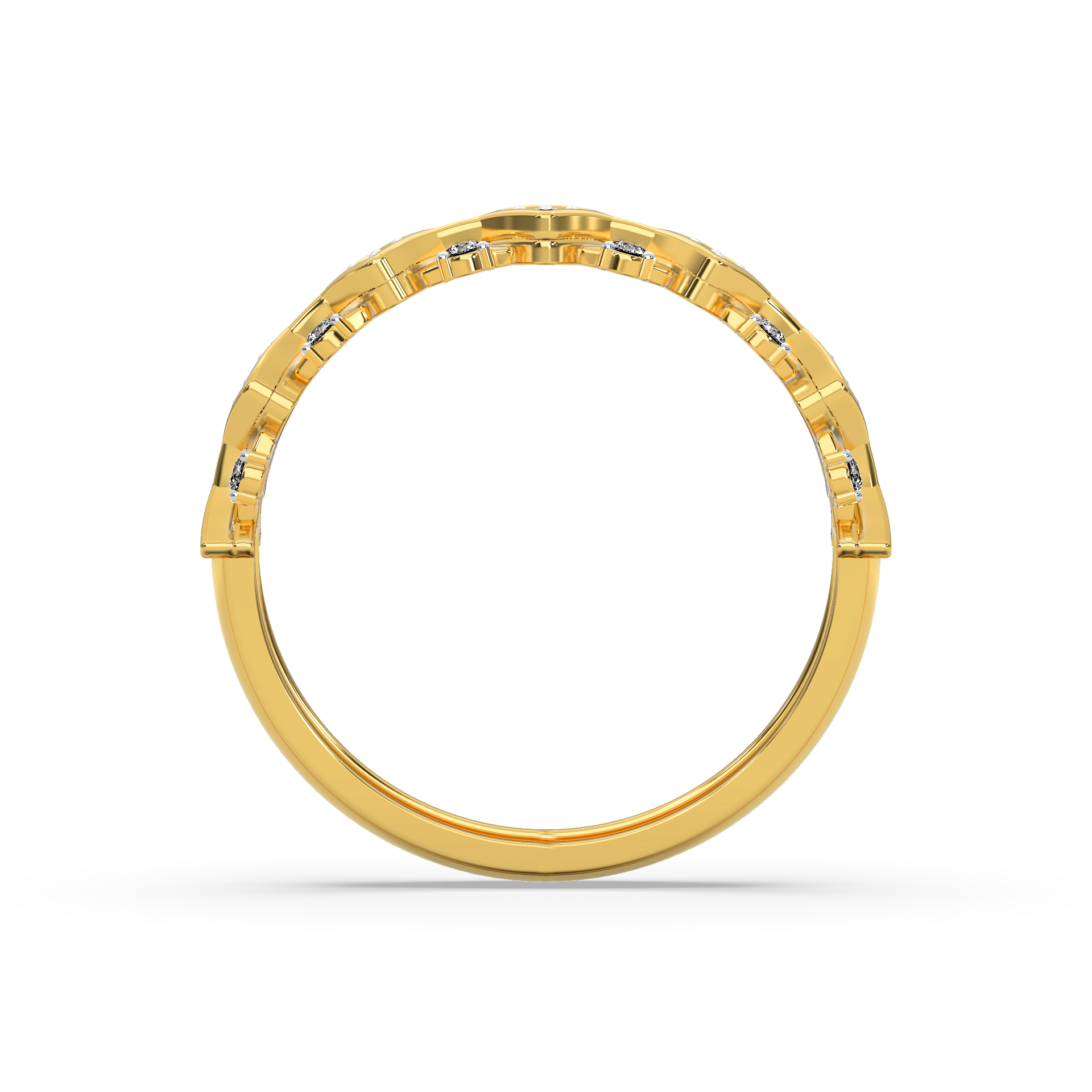 Swirl Diamond Ring Back View