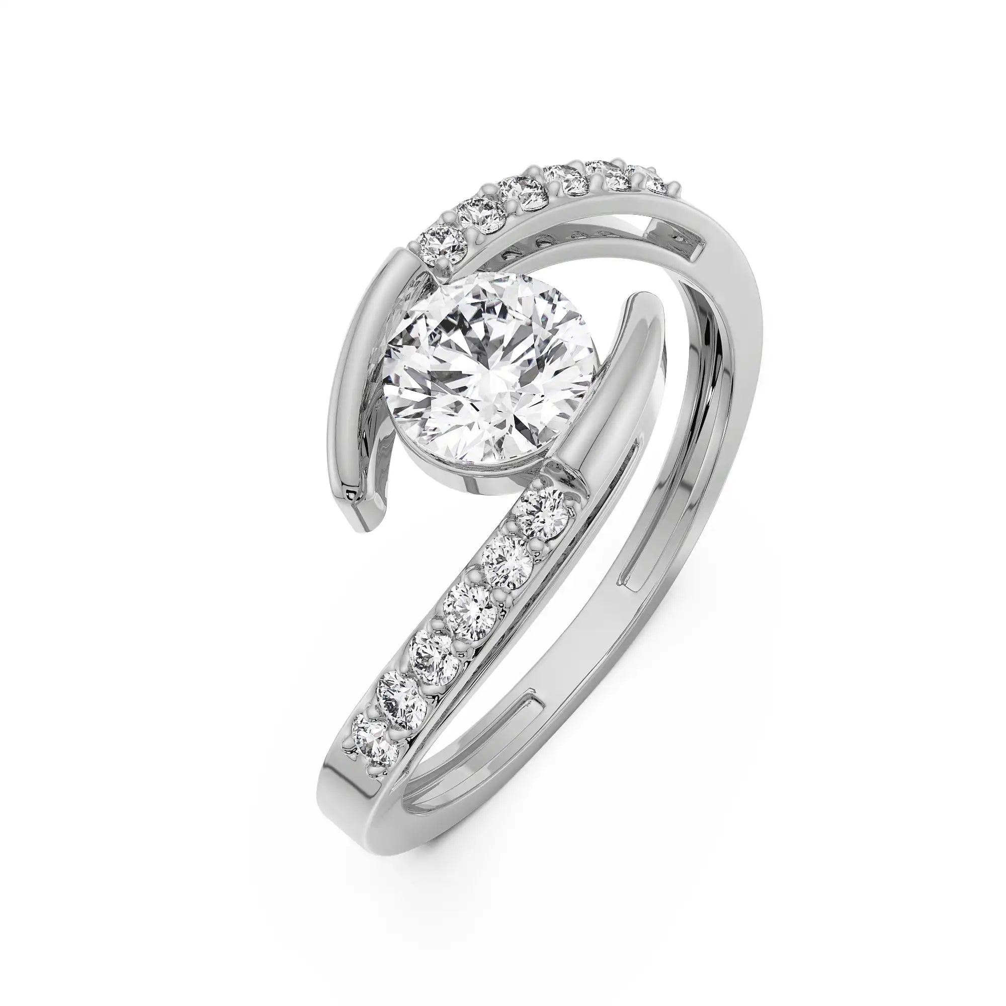Round Solitaire Diamond Ring Top View