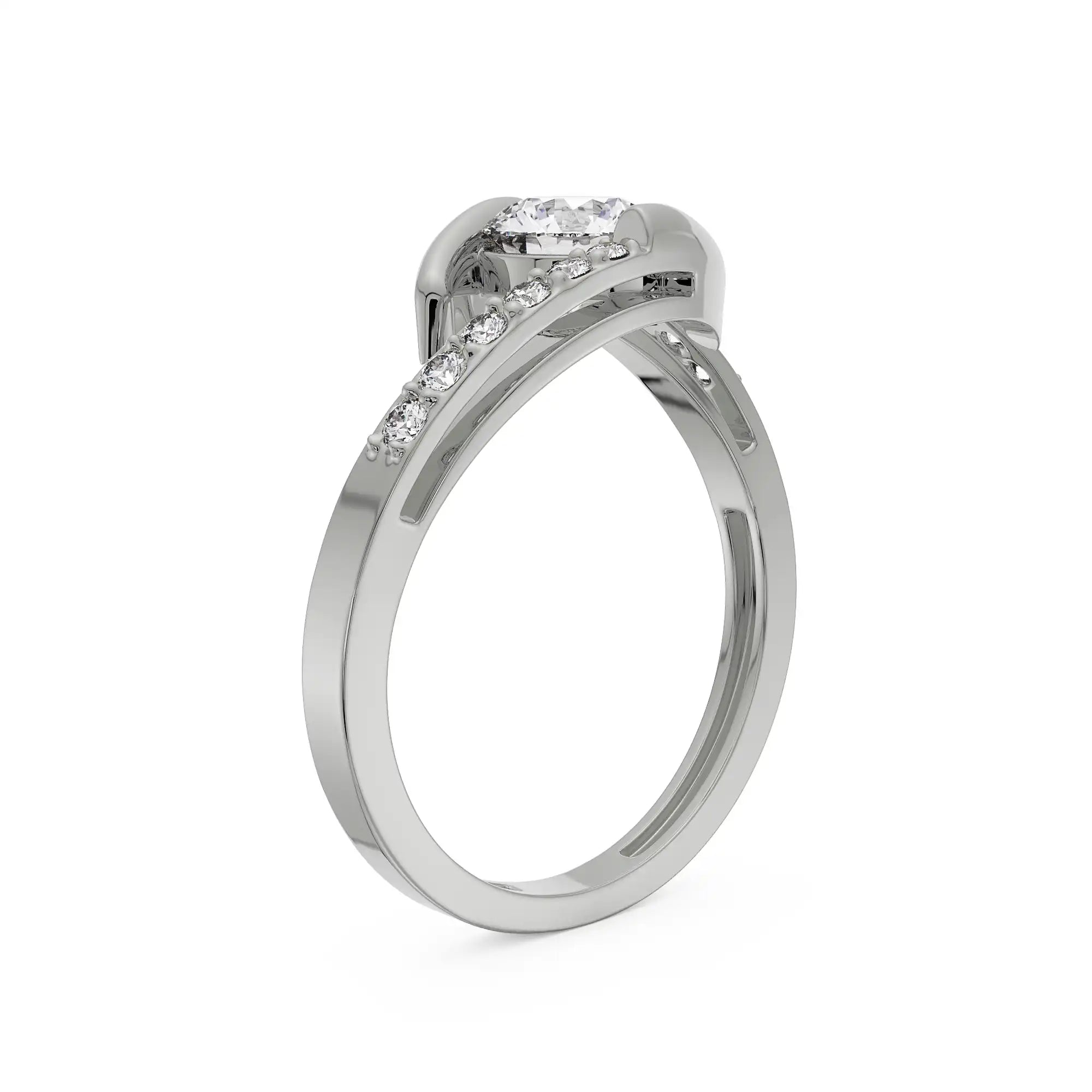 Round Solitaire Diamond Ring Side View