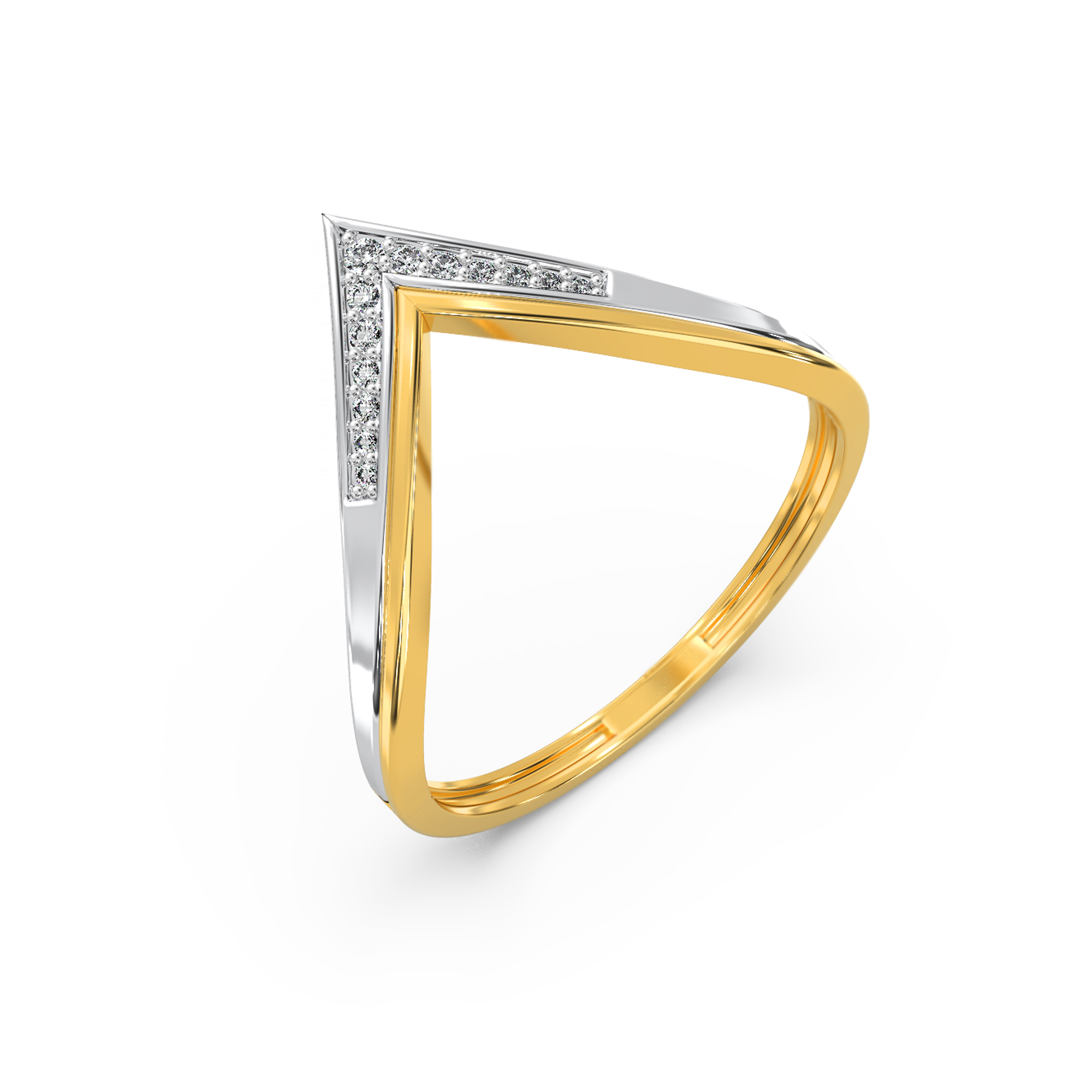 Bold V Accent Lab Grown Diamond Ring_in-stock