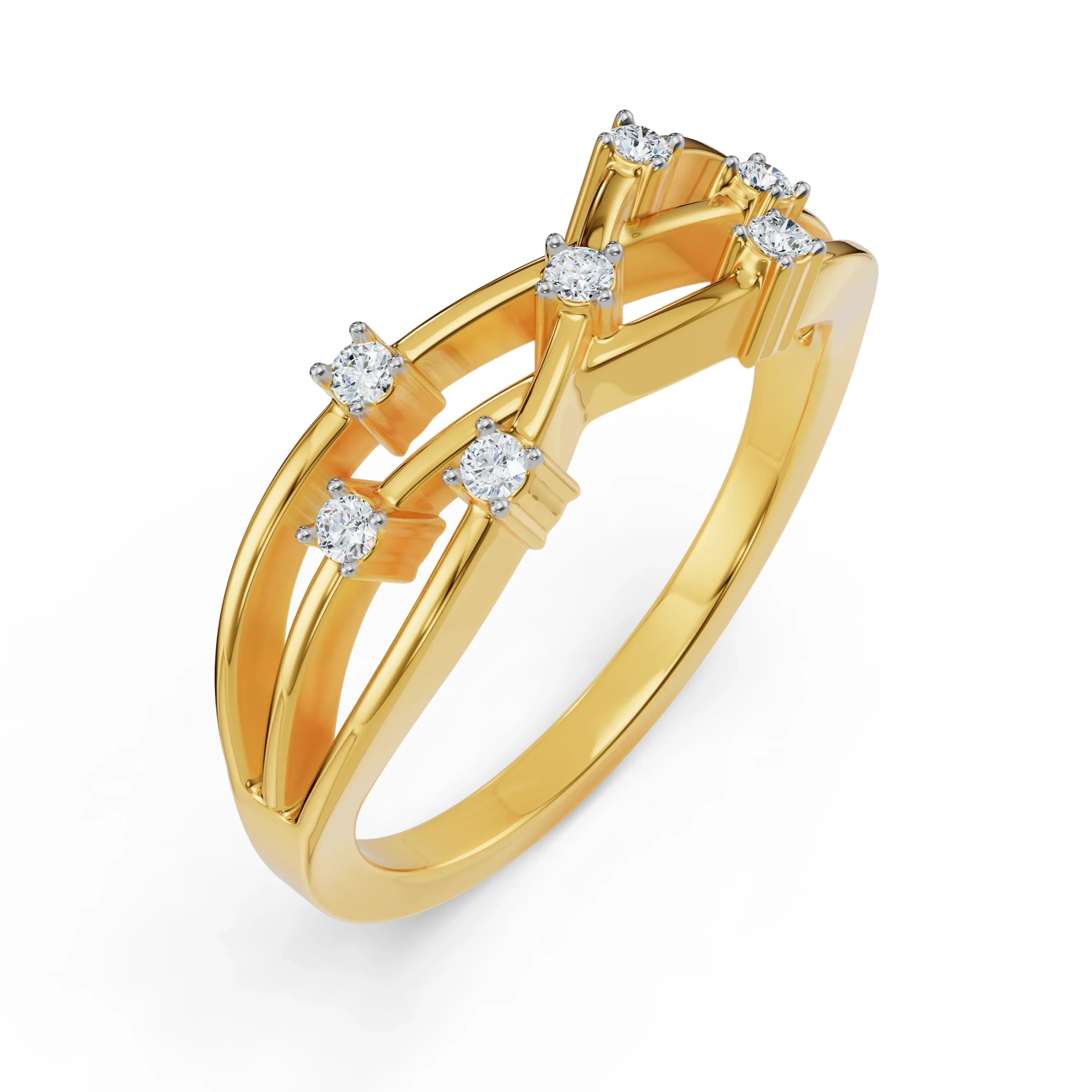 Glimmering Intertwine Diamond Band Top View