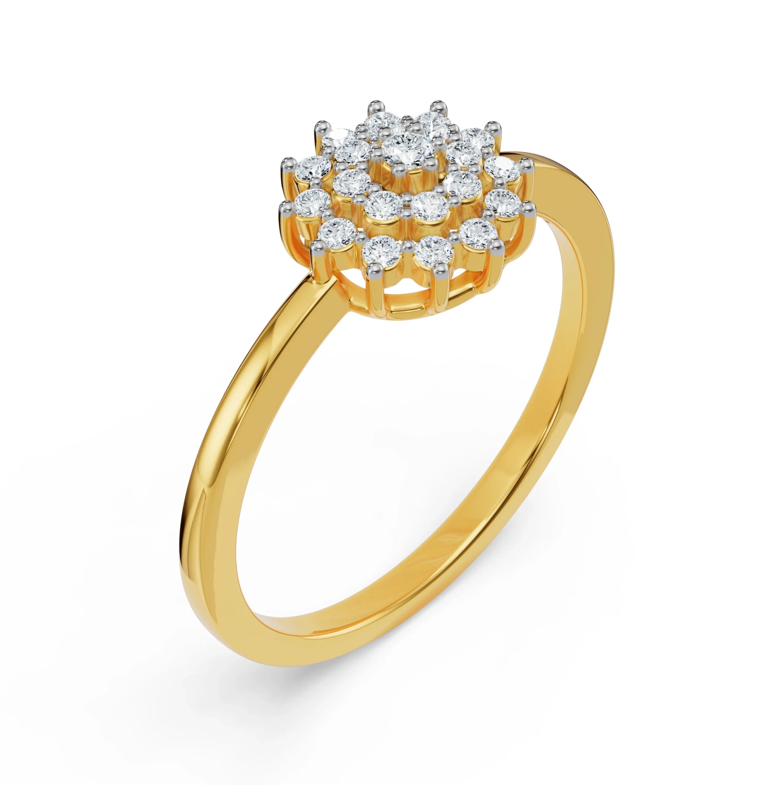 Sunrise Diamond Ring Top View