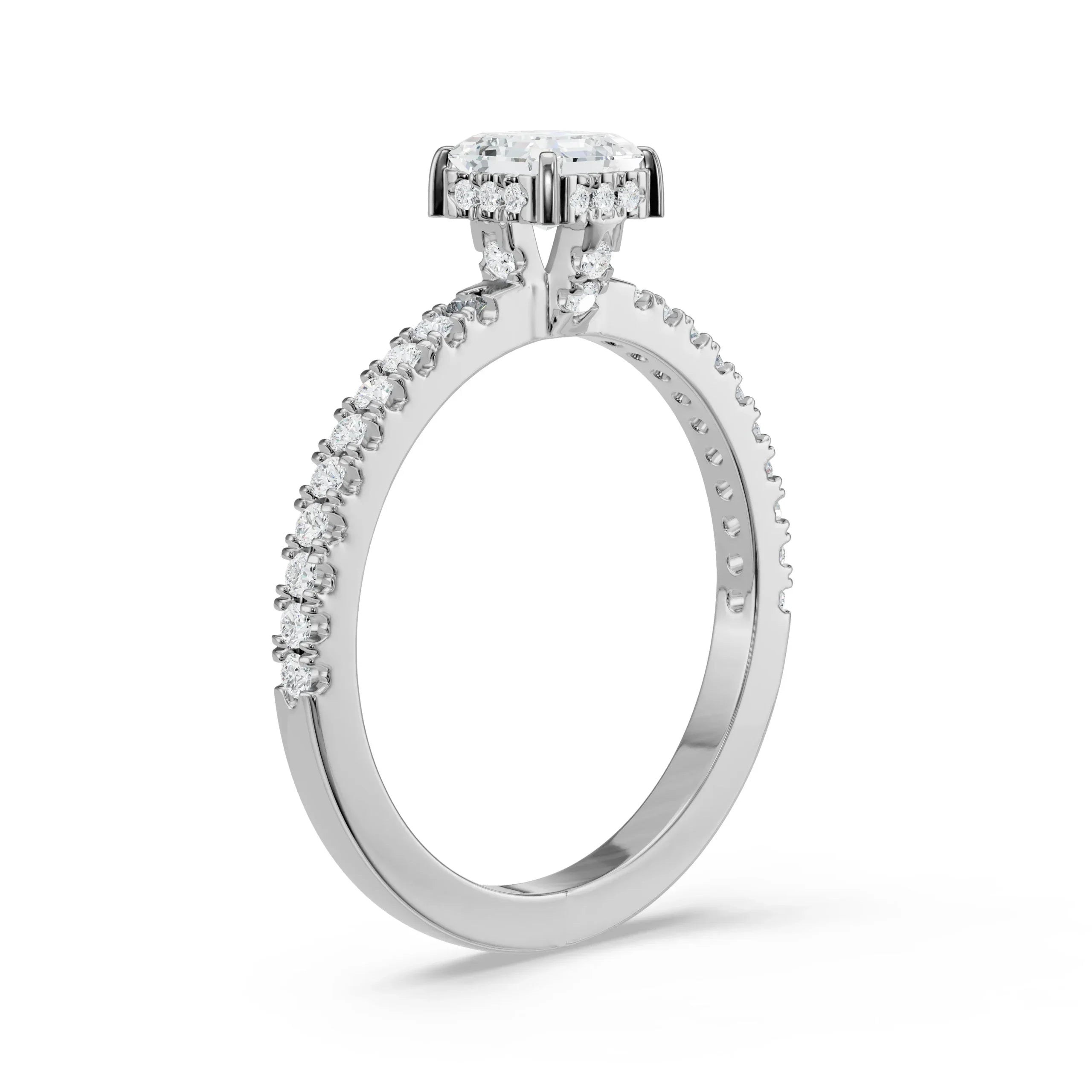 Ethreal Engagement Ring for Her Back View in 9KT