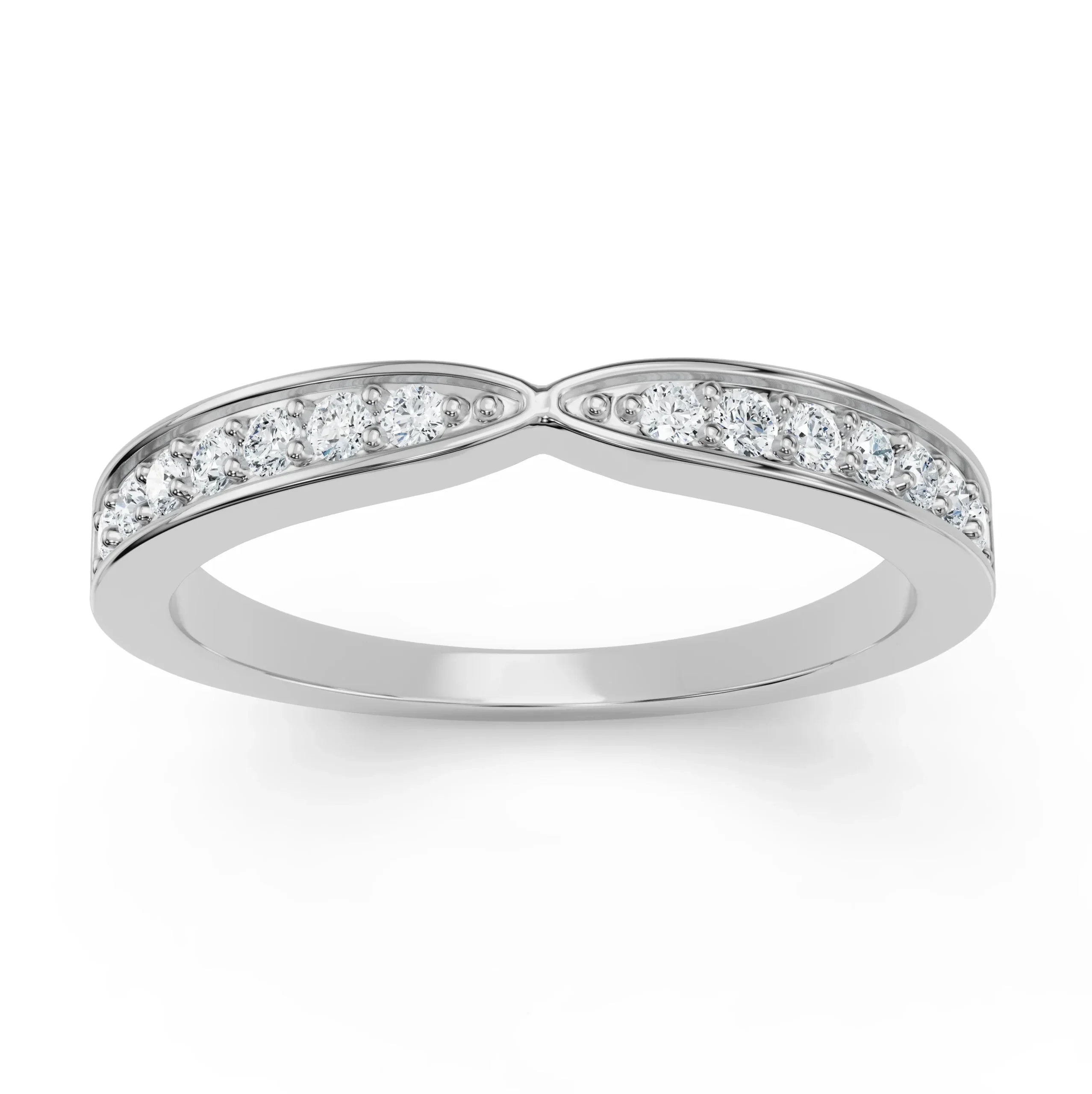 Tapered Diamond Band Prospective View in 9KT