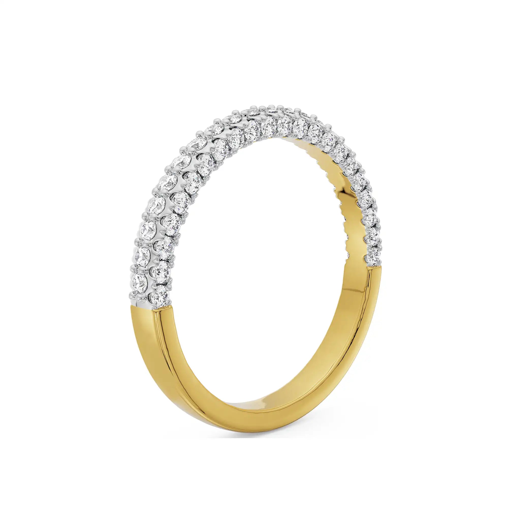 Diamond Stackable Band Back View in 9KT
