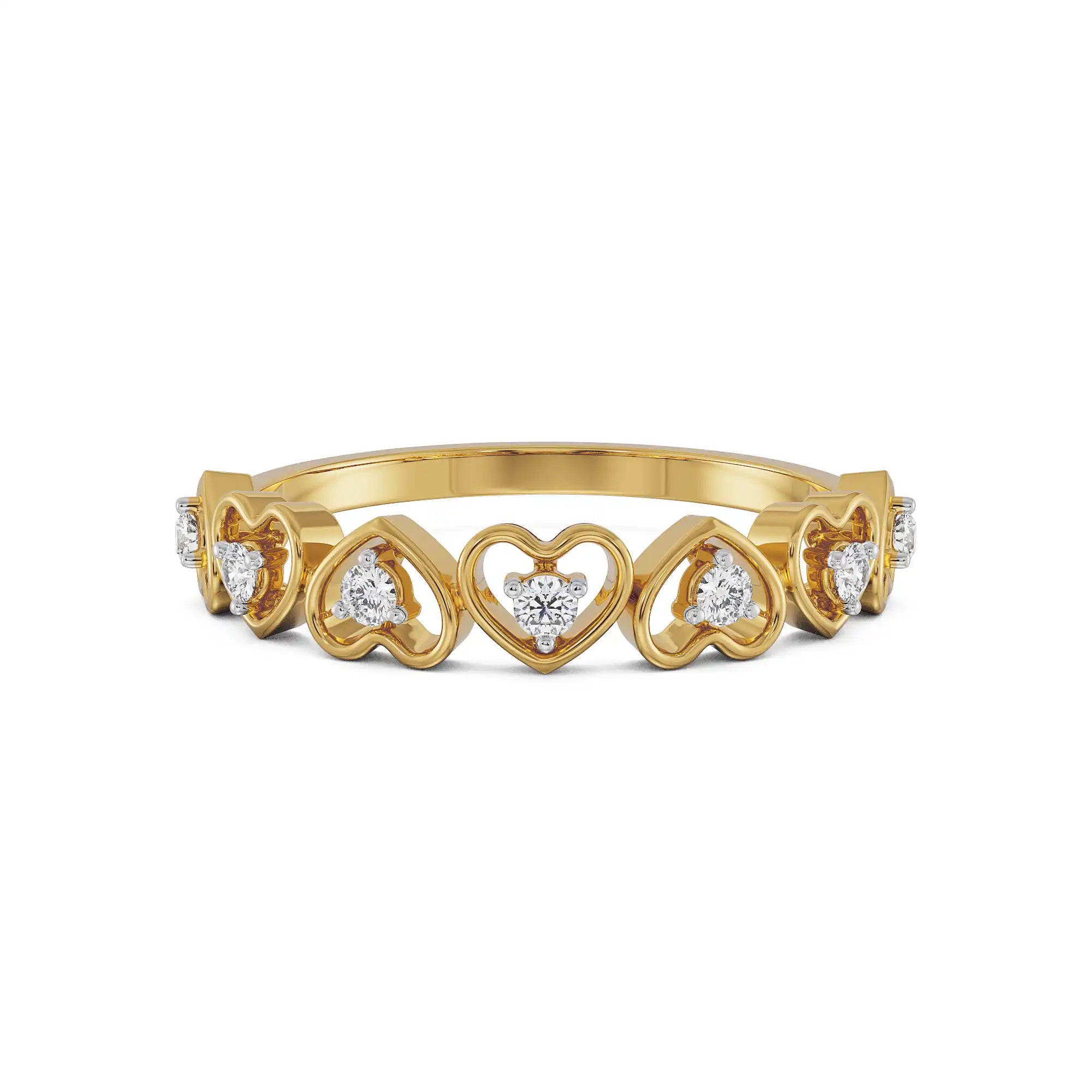 Heart Diamond Band Front View