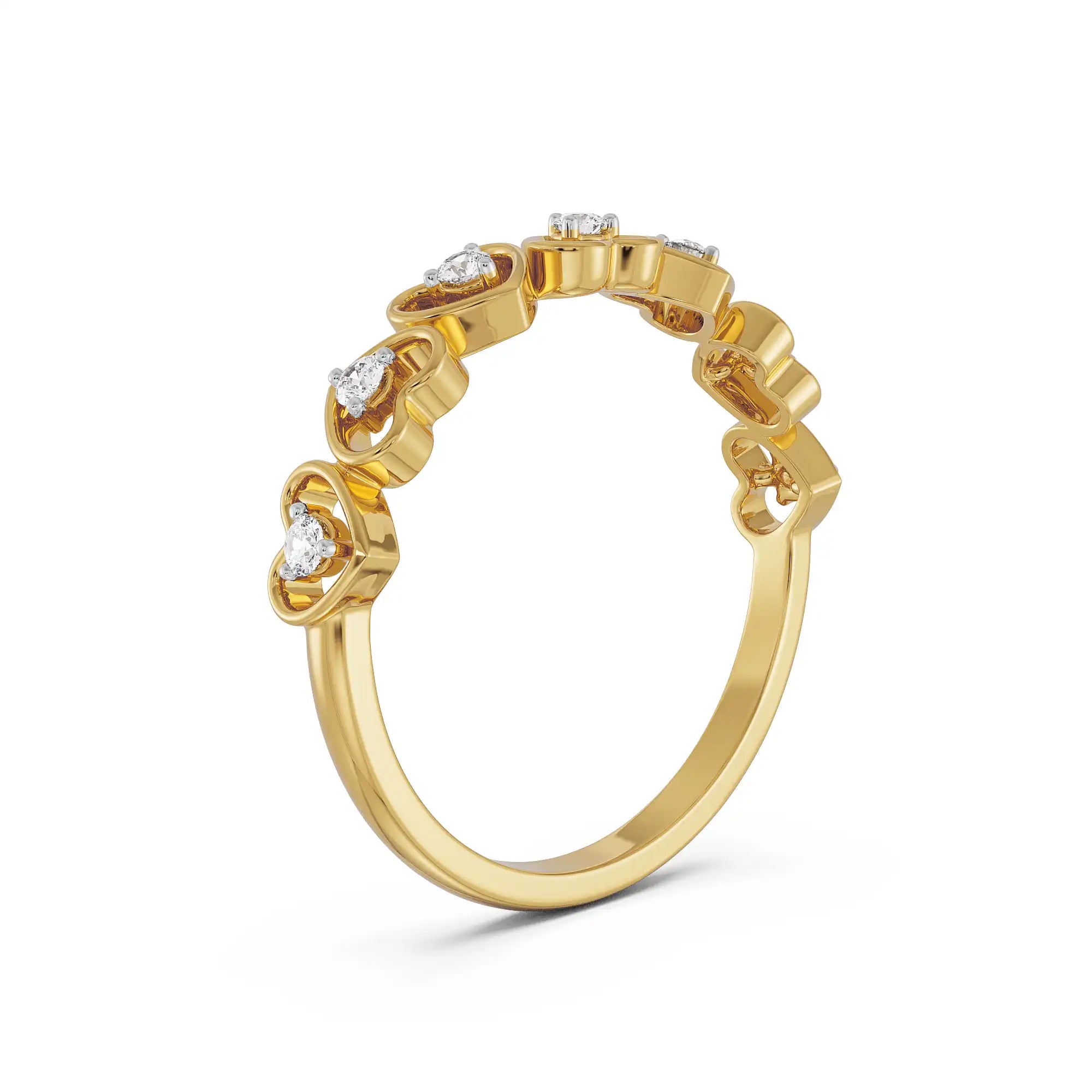 Heart Diamond Band Back View