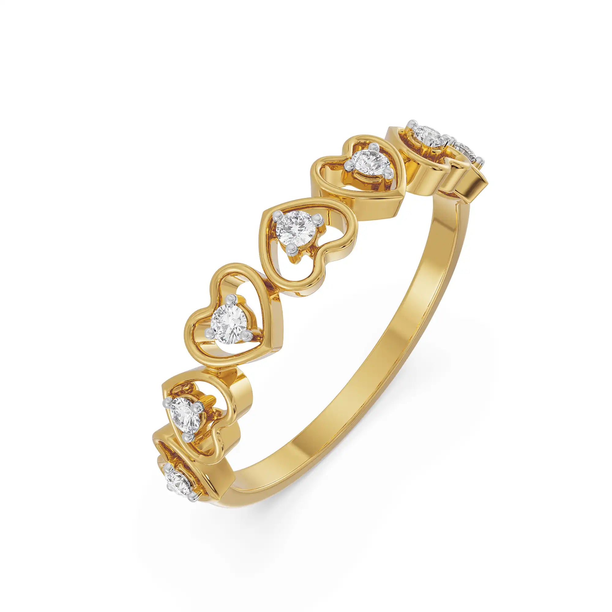 Heart Diamond Band Top View