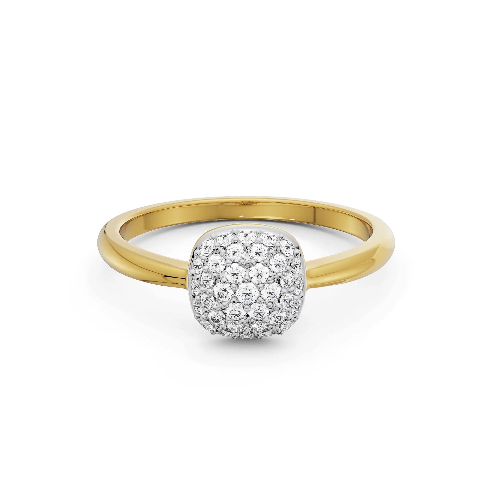 Eternal Square Solitaire Diamond Ring Top view