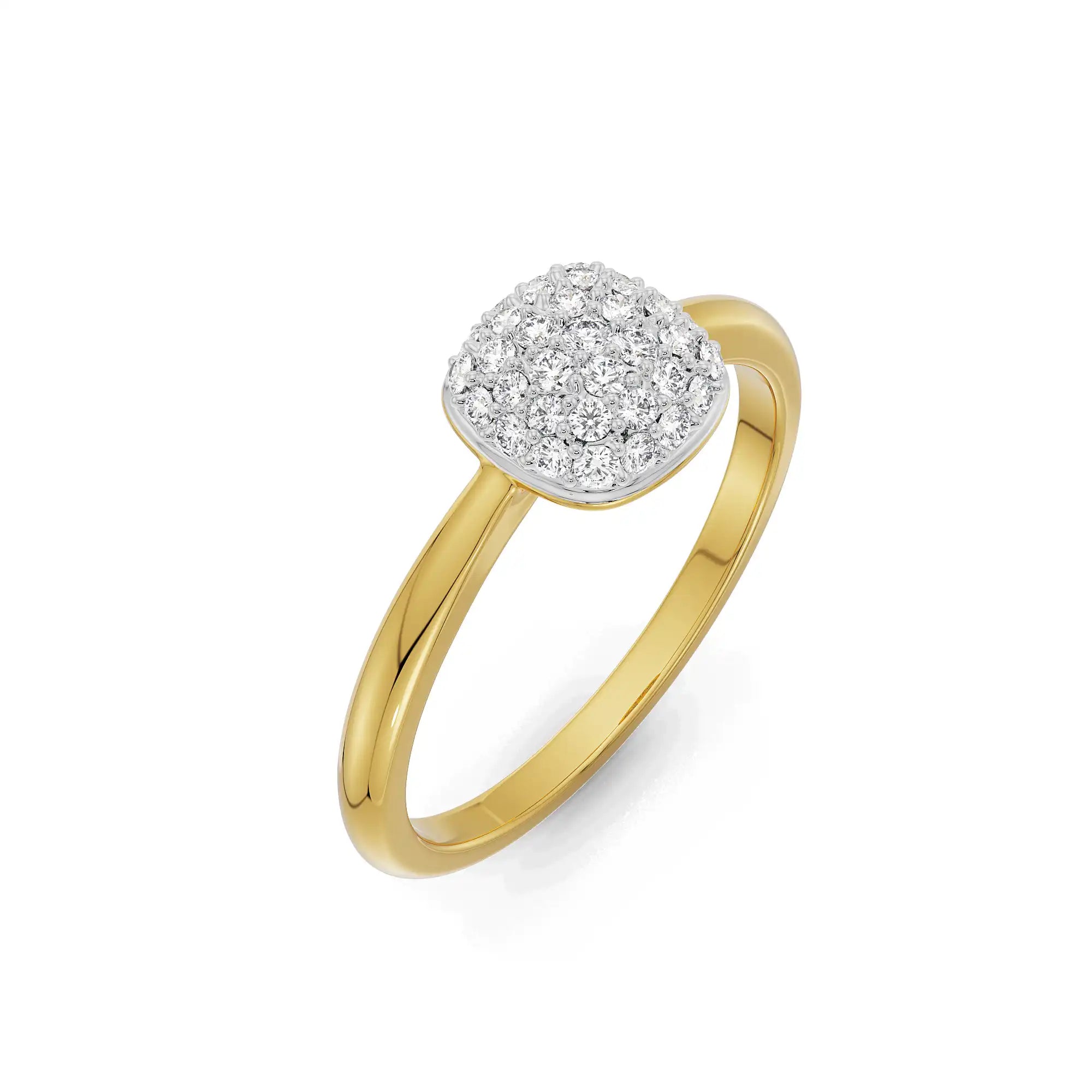 Eternal Square Solitaire Diamond Ring Top View
