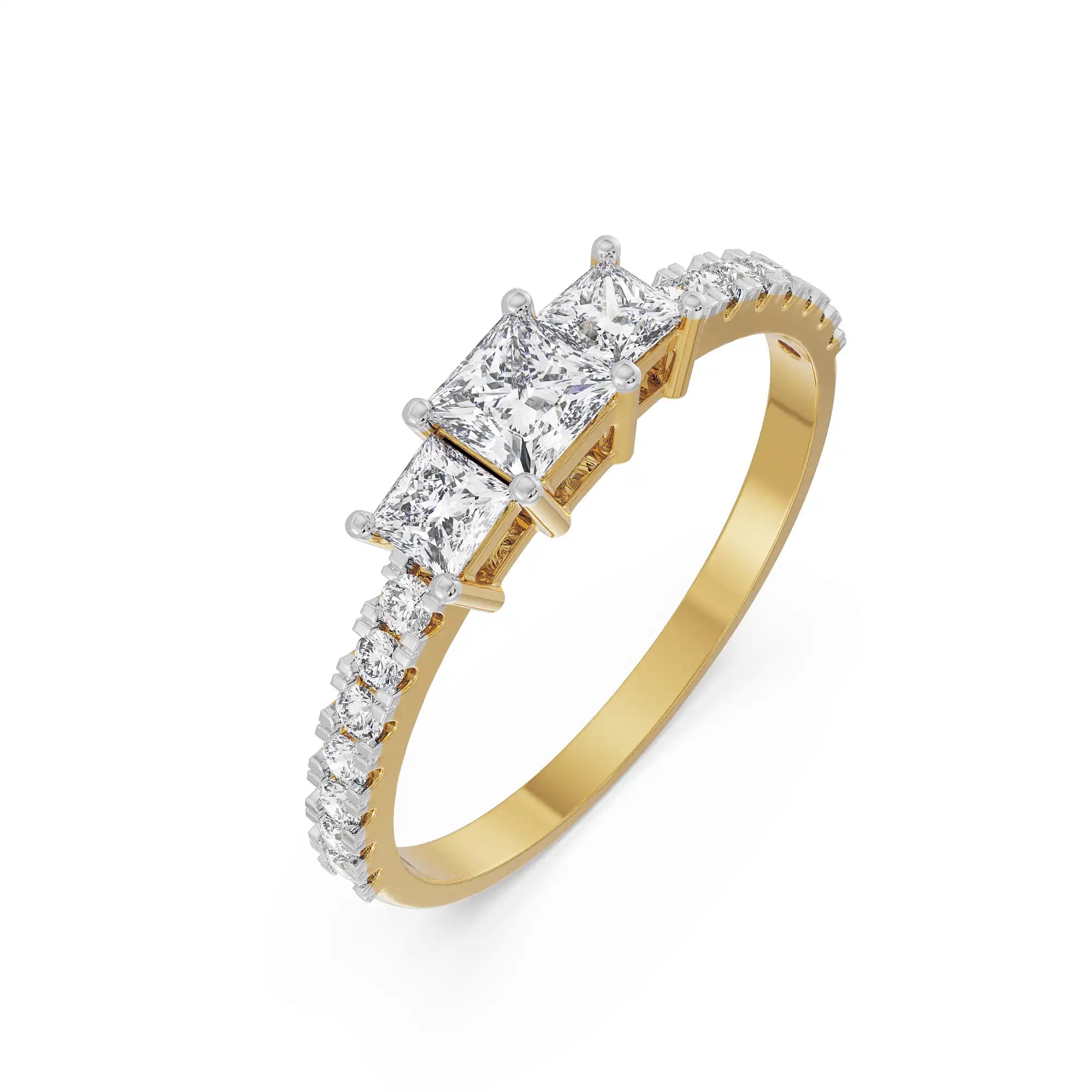Dazzling Trinity Diamond Ring Top View