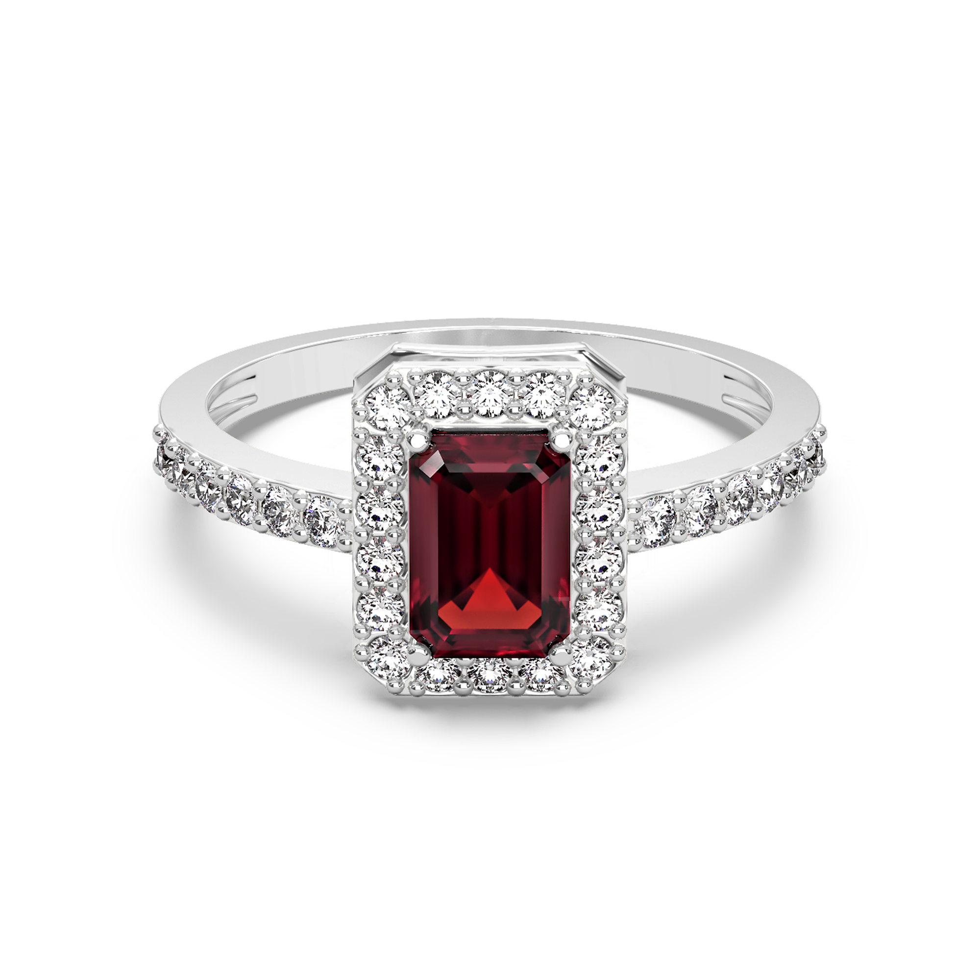 Red Ruby Diamond Ring Front view