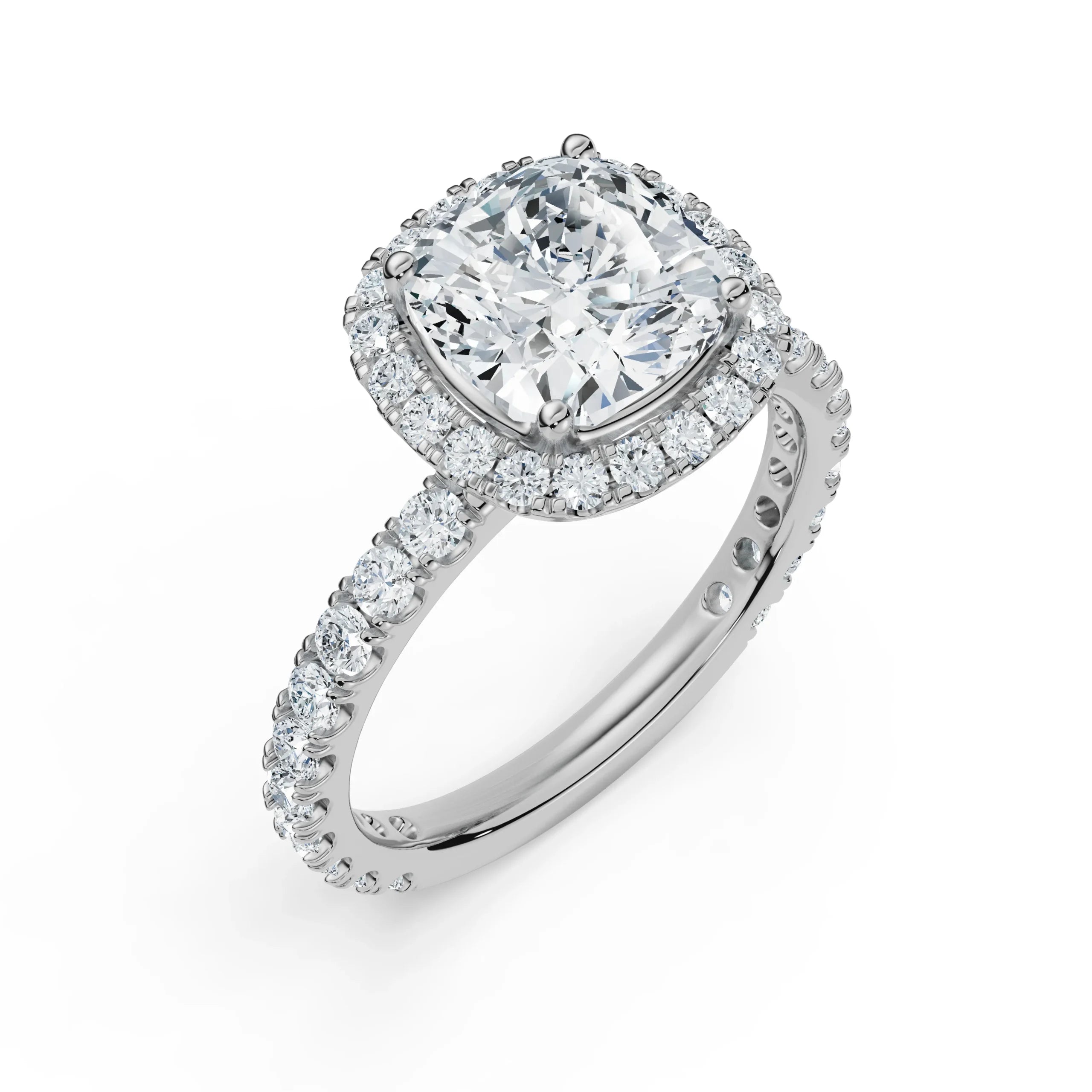 Timeless Cushion Square Engagement Ring Top View