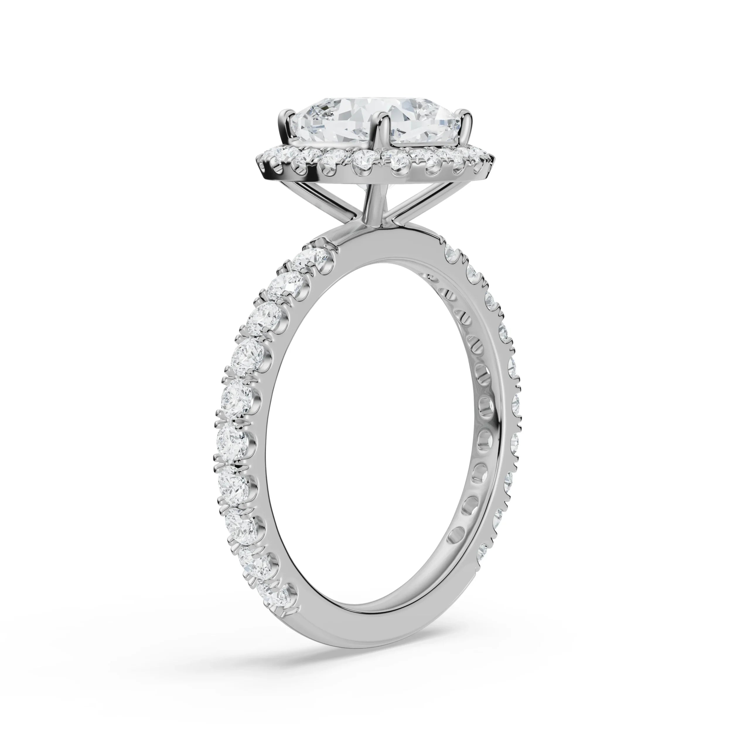 Timeless Cushion Square Engagement Ring Side View