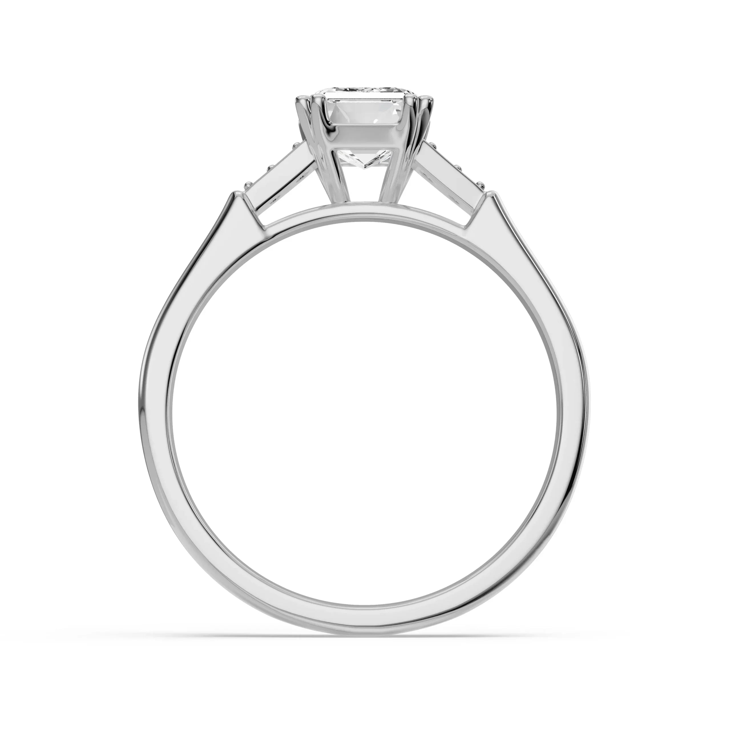Joey Emerald Diamond Ring Back View in 9KT