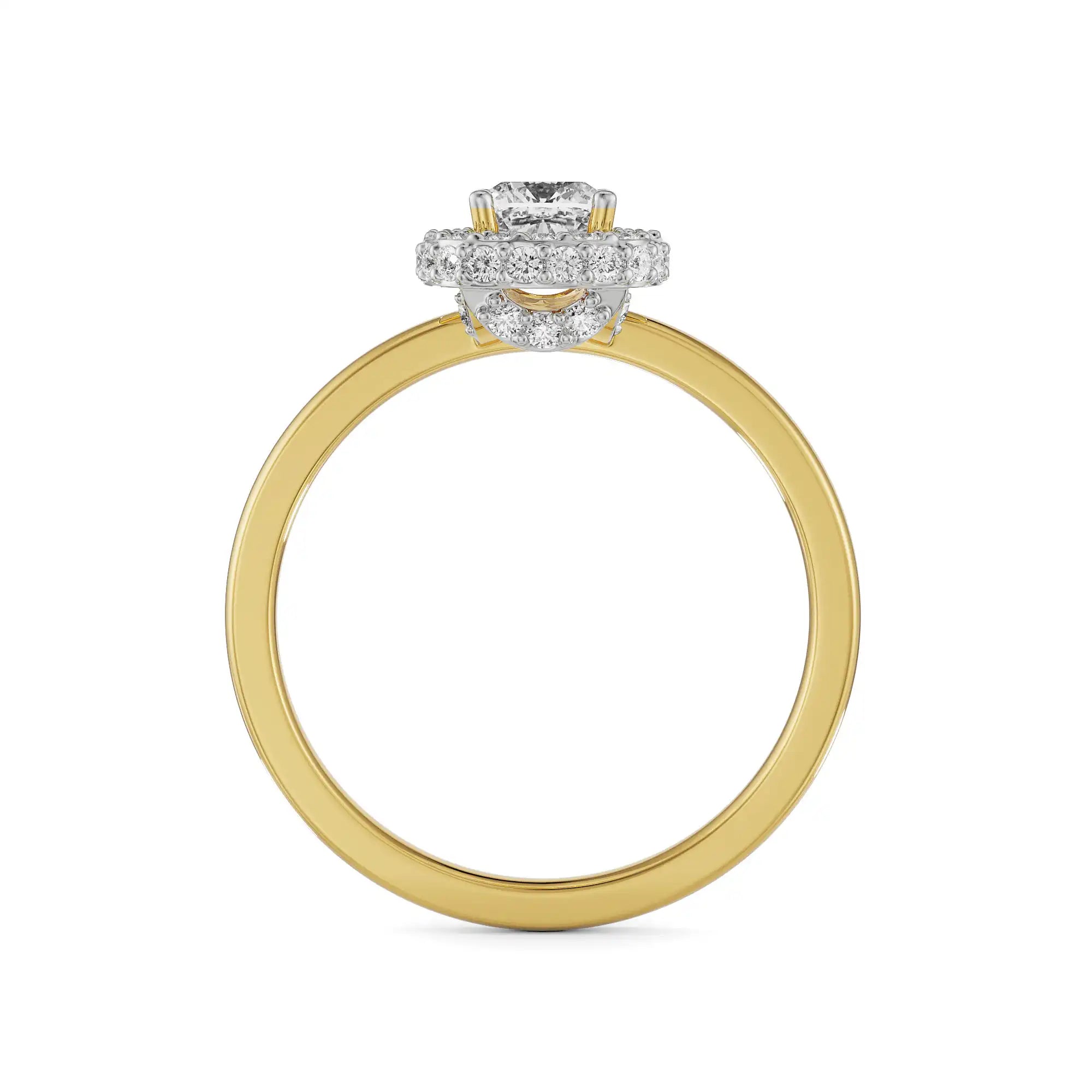 Lisa Halo Diamond Ring Back View