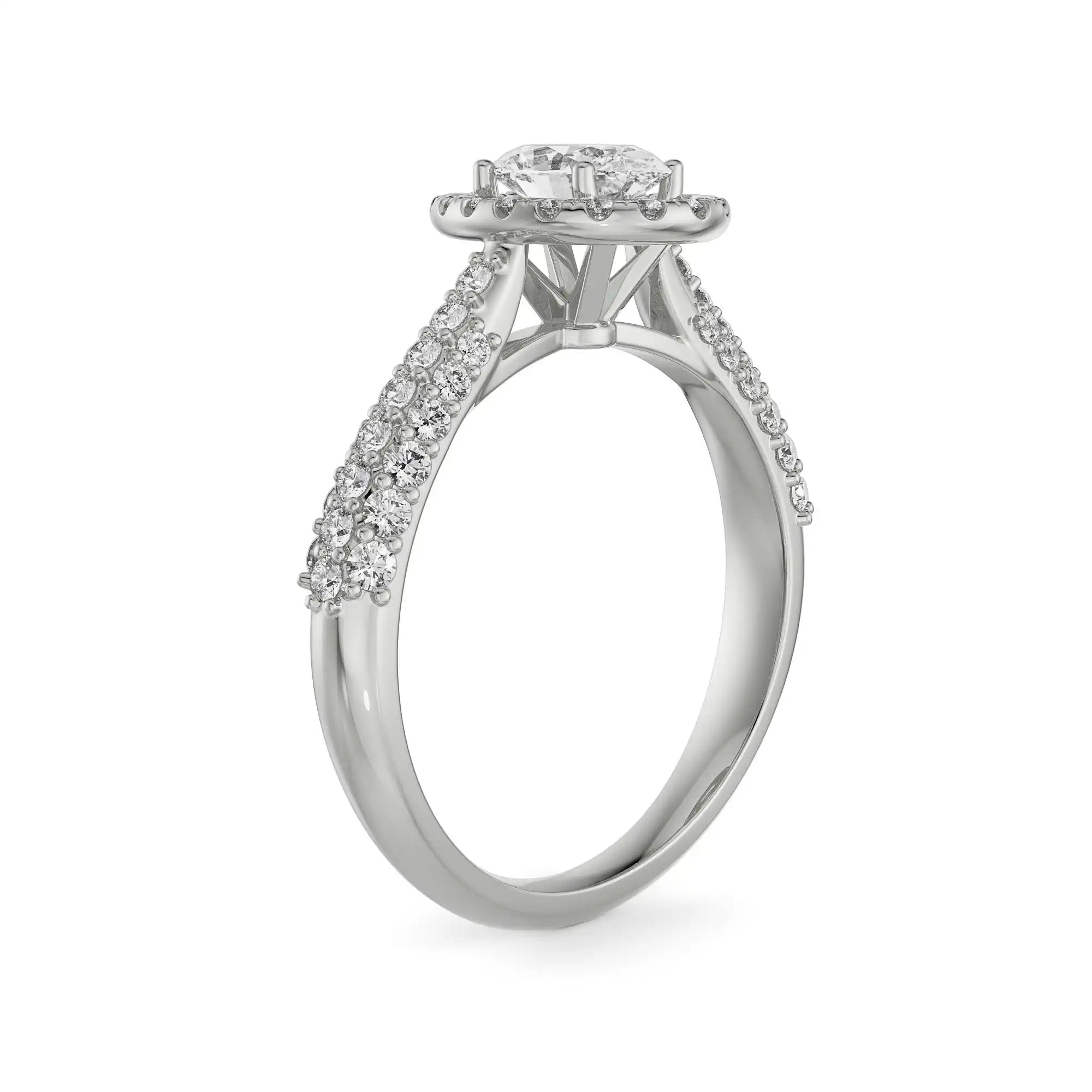 Jessy Oval Halo Ring Side View