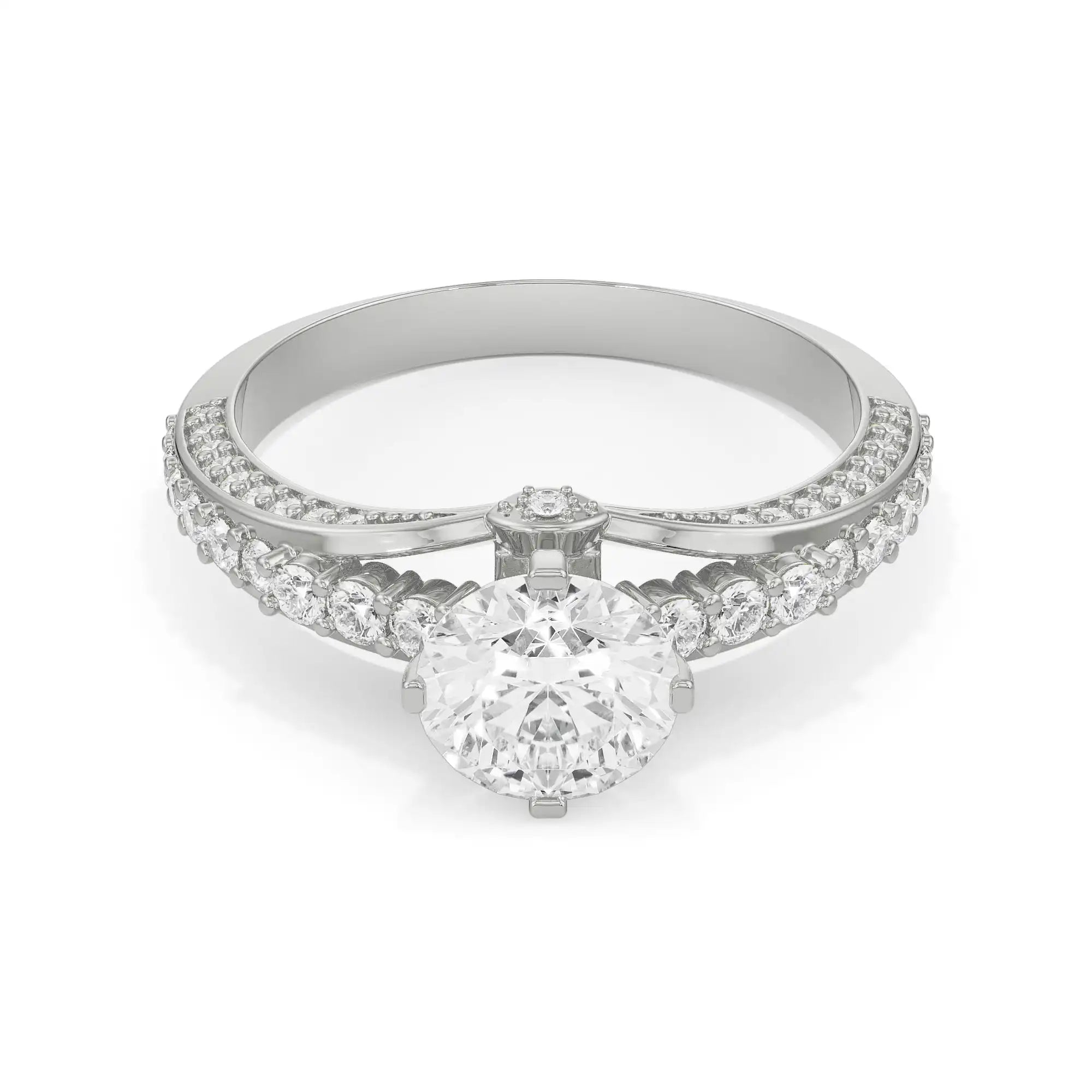 Troist Round Diamond Ring Front View in 9KT