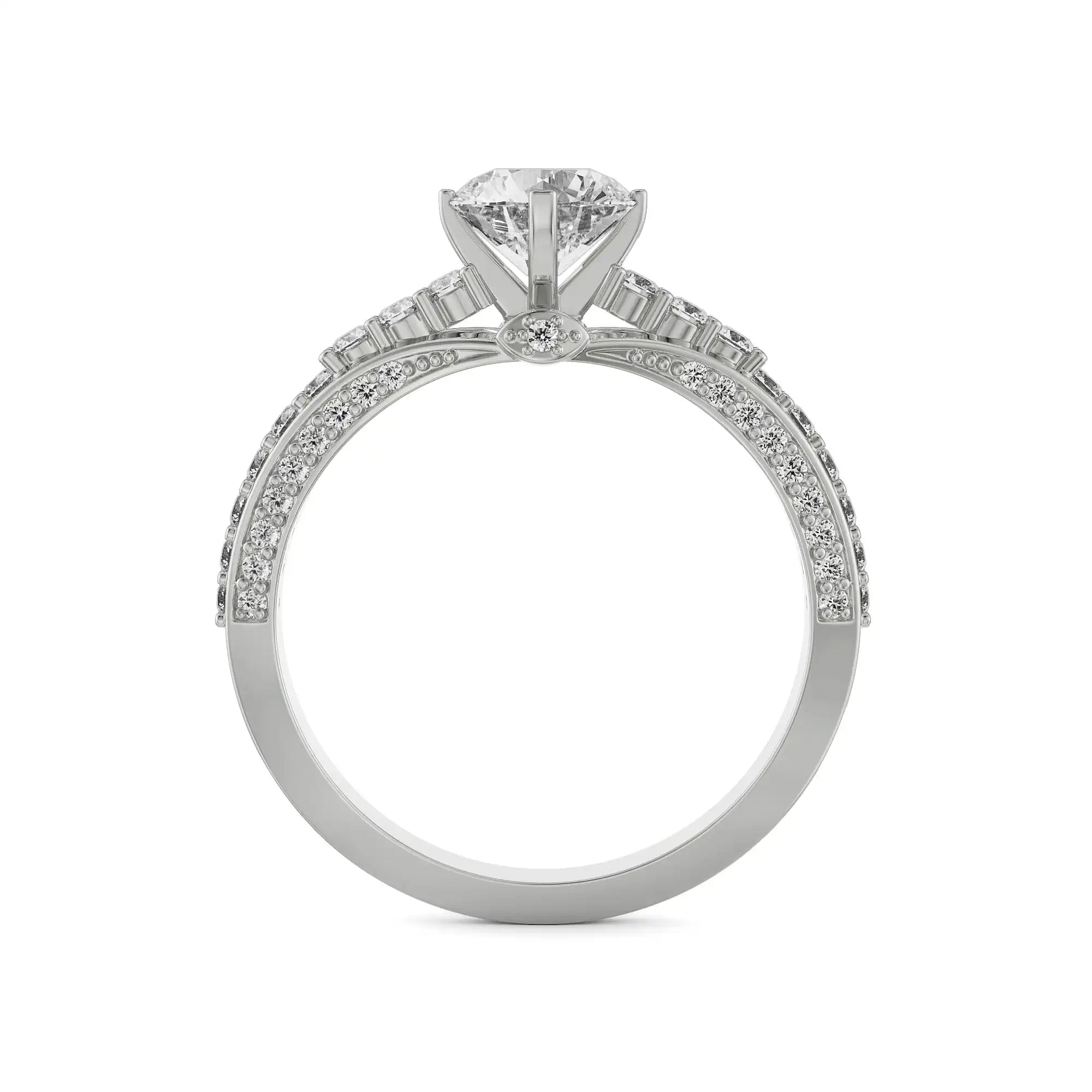 Troist Round Diamond Ring Side View