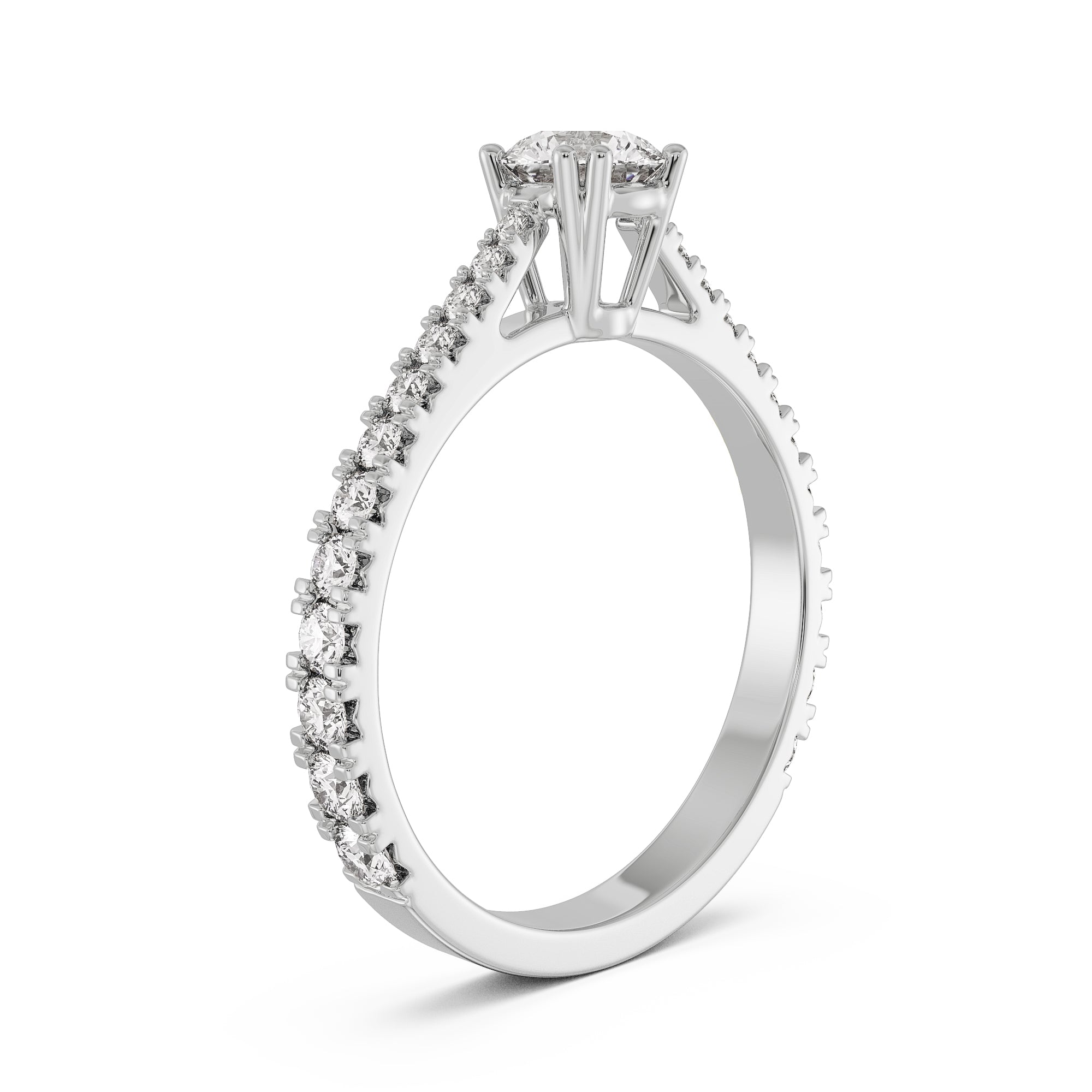 Oval Diamond Engagement Ring Side View