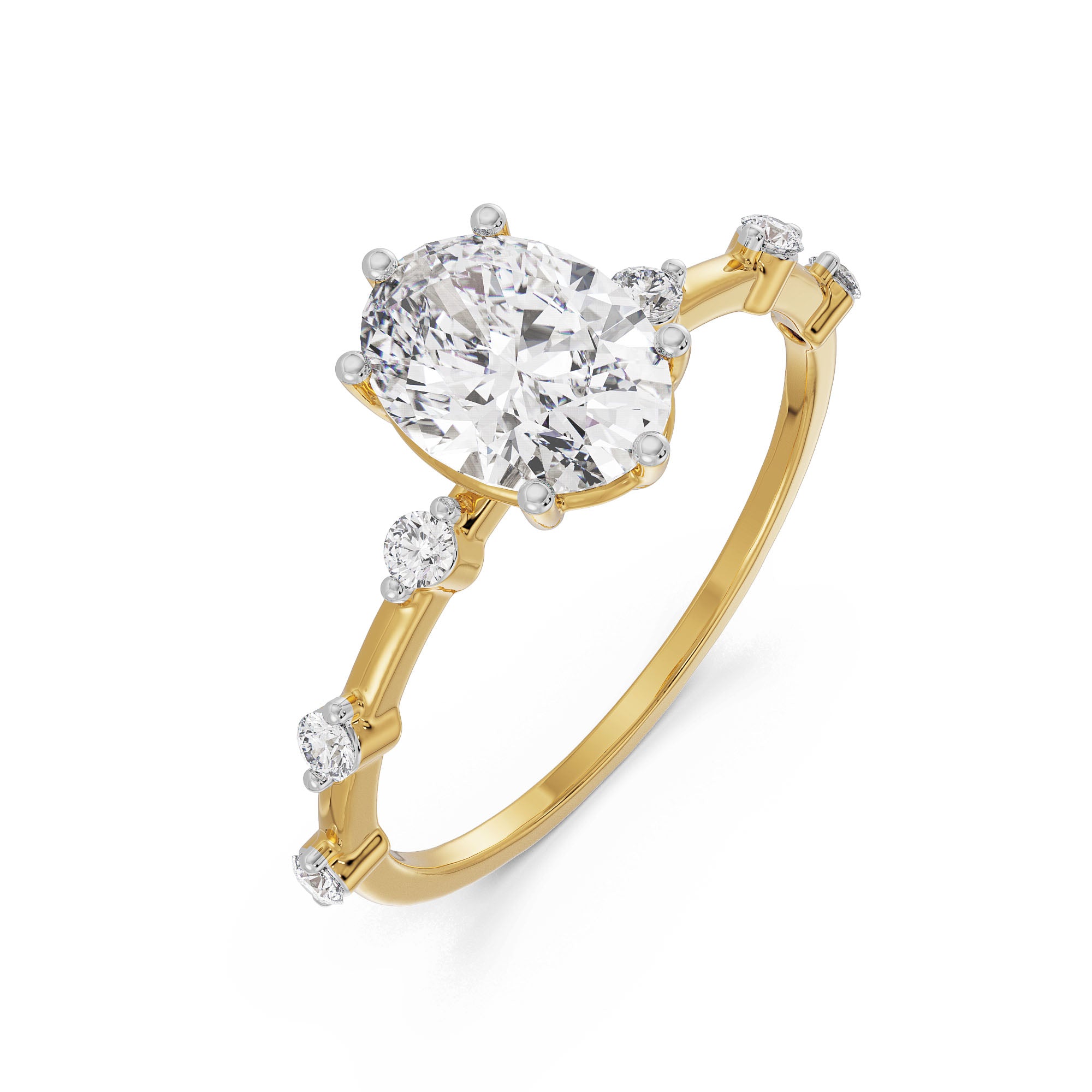 Oval Diamond Engagement Ring Top View