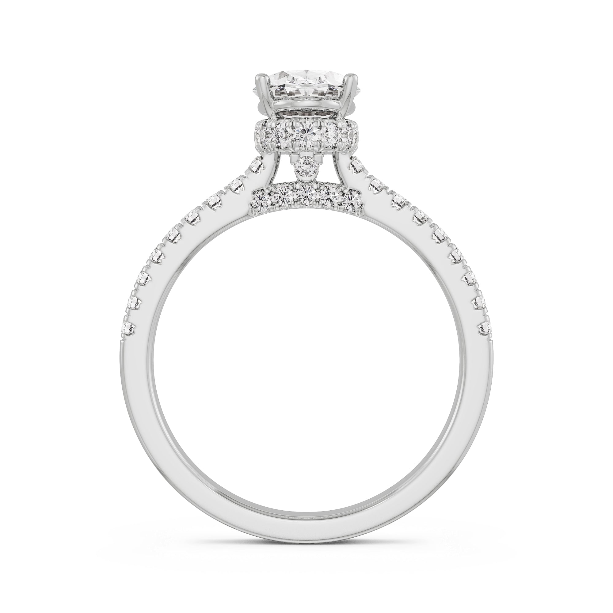 Timeless Oval Diamond Ring Back View