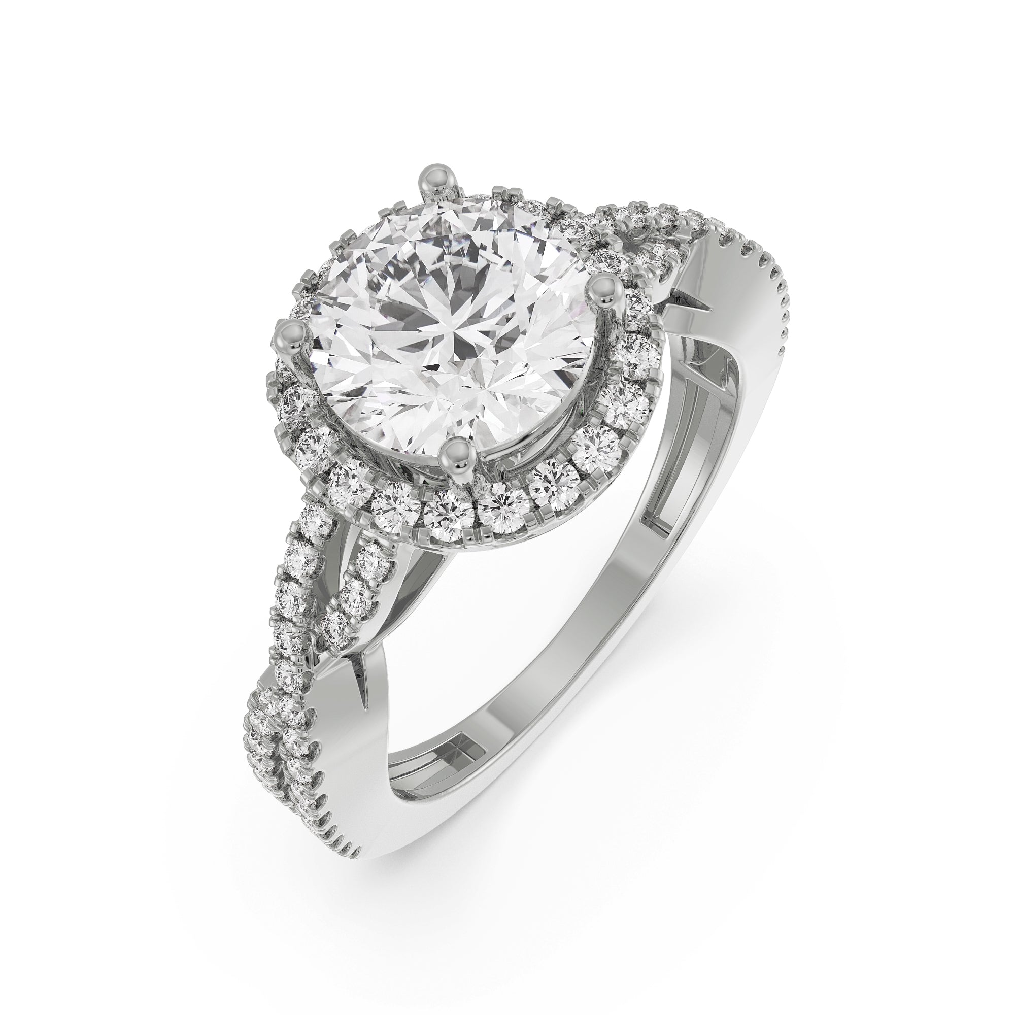 Crossover Halo Eternity Diamond Ring Top View