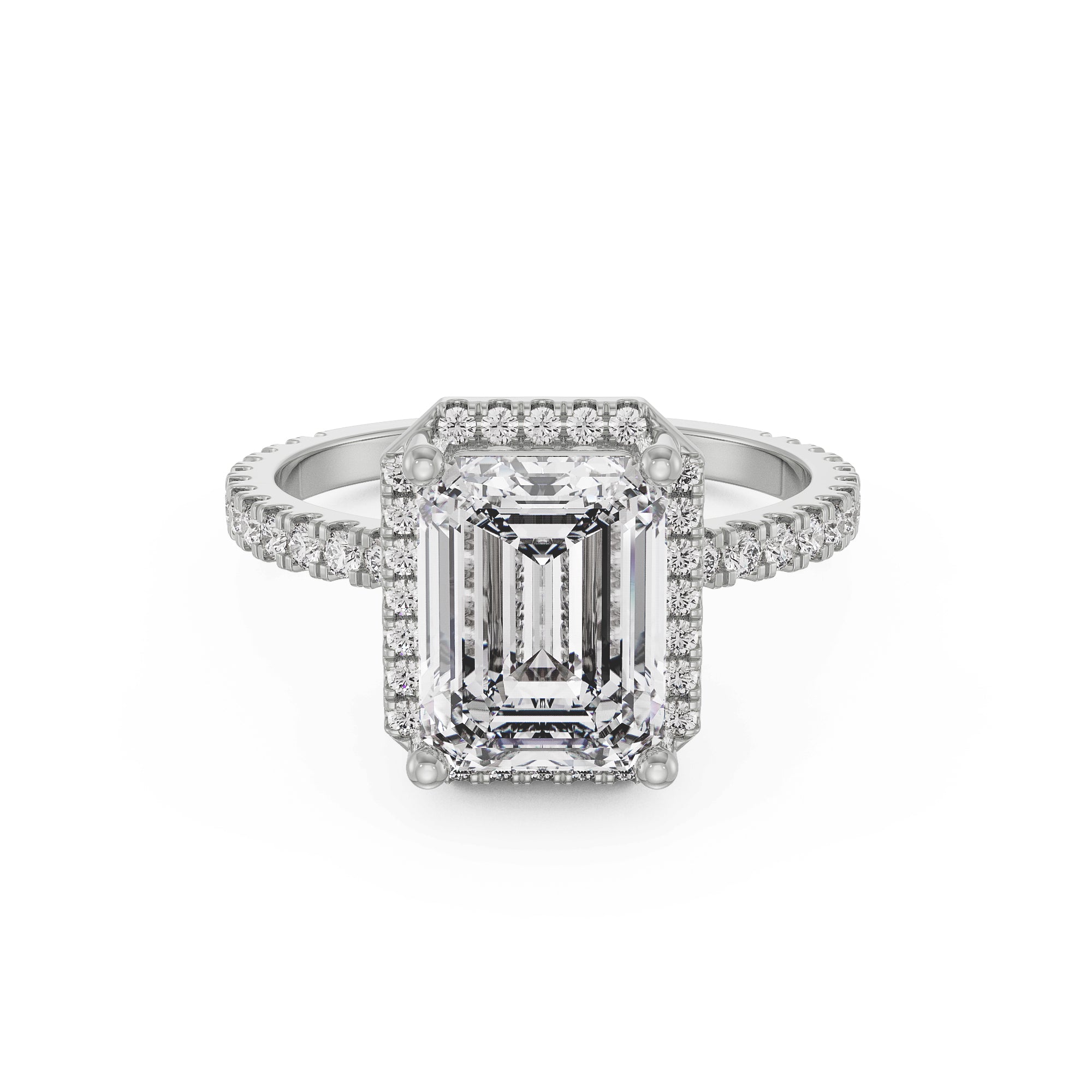 Emerald Symphony Diamond Ring Front View