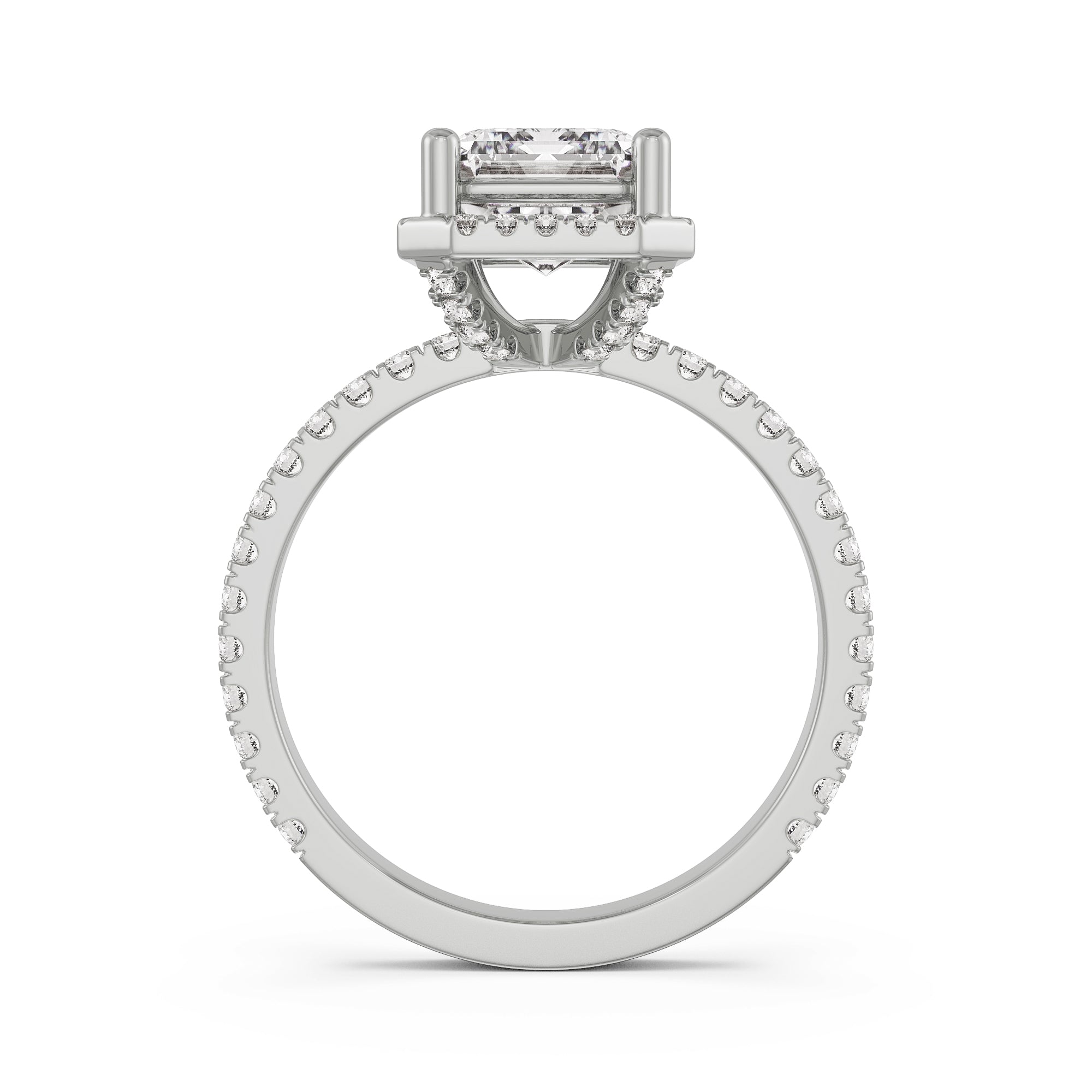 Emerald Symphony Diamond Ring Back View