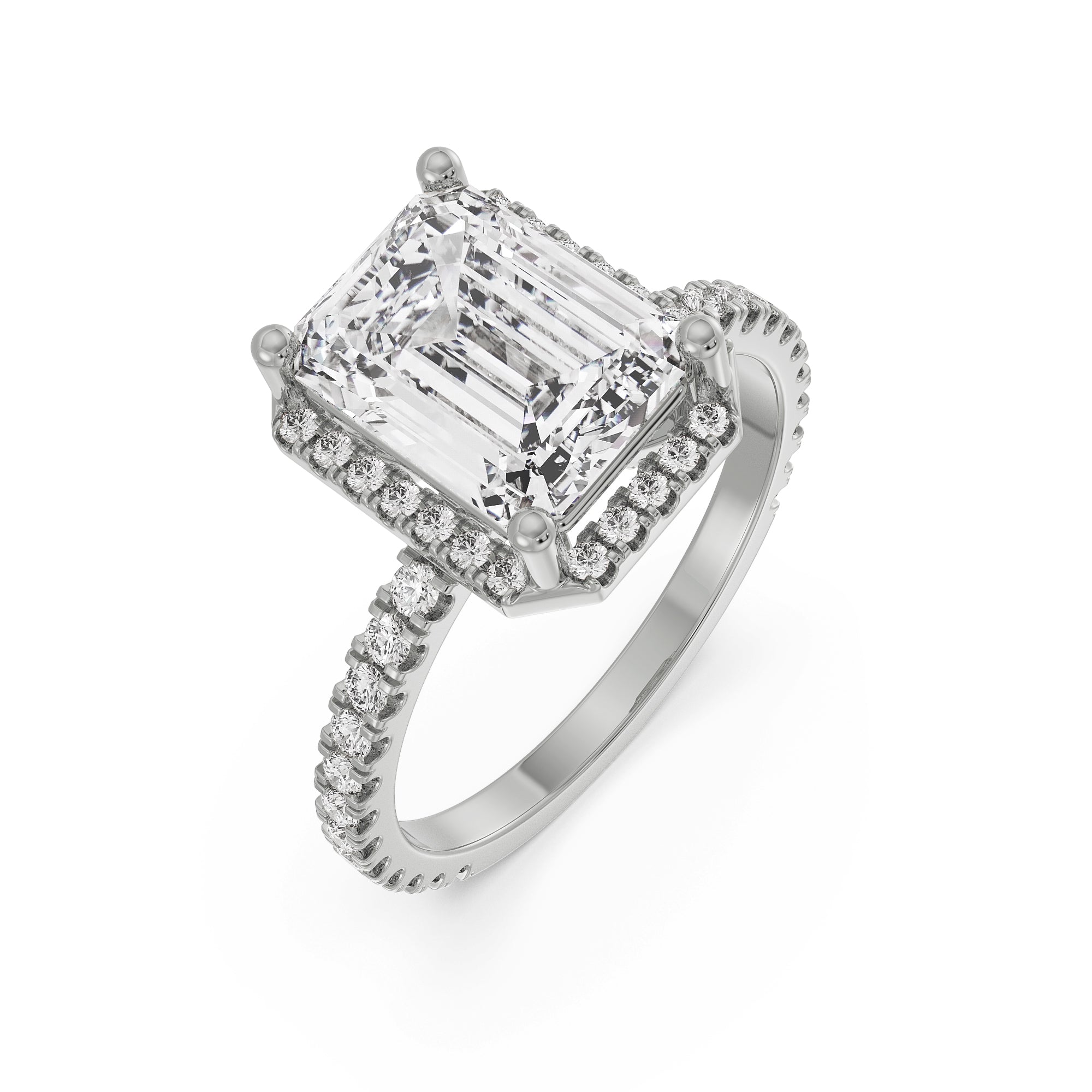 Emerald Symphony Diamond Ring Top View