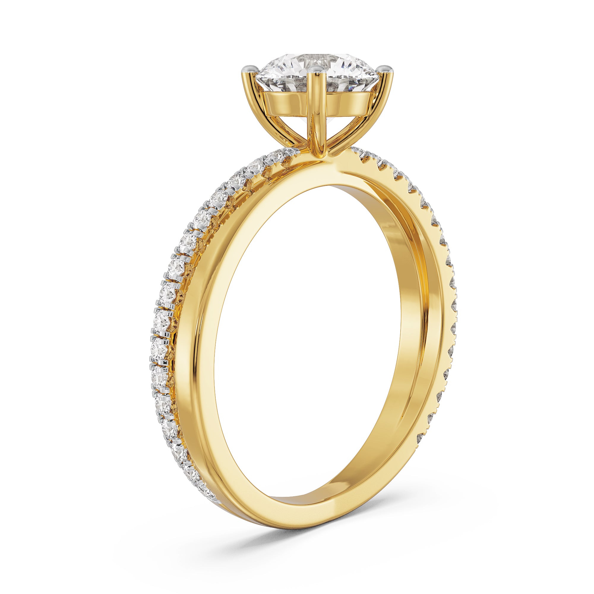 Crossover Solitaire Engagement Ring Side View