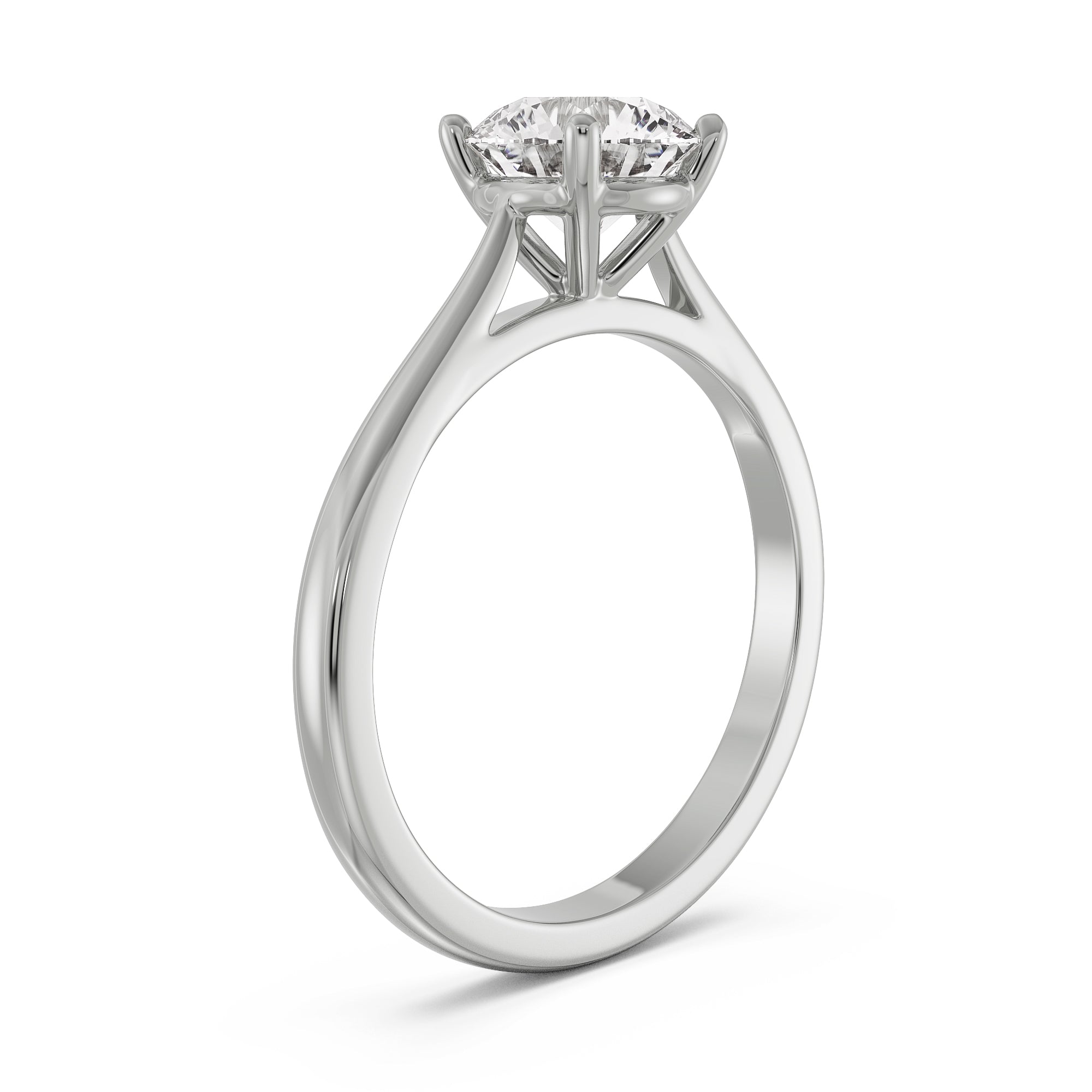 Round Diamond Engagement Ring Side View