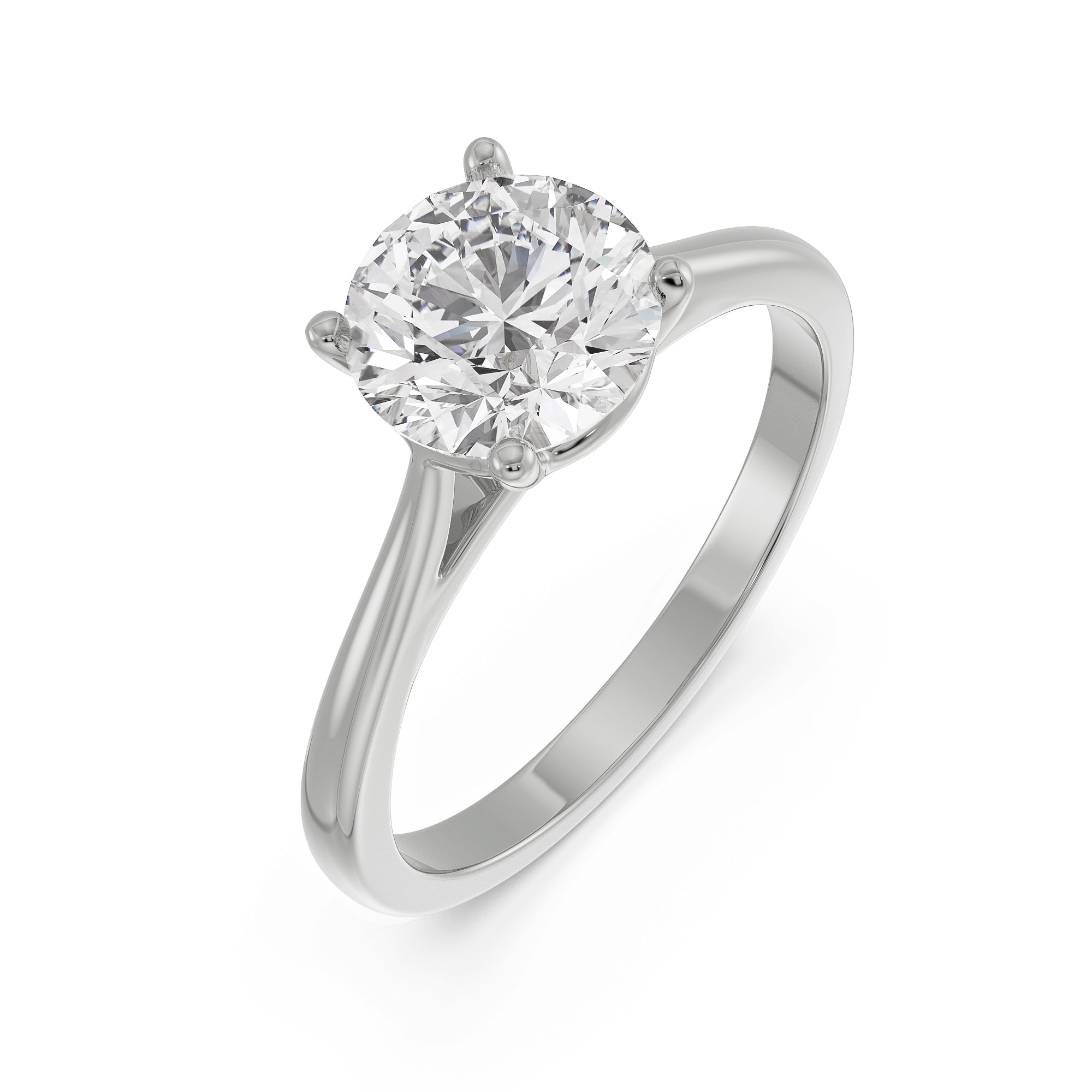 Round Diamond Engagement Ring Top View