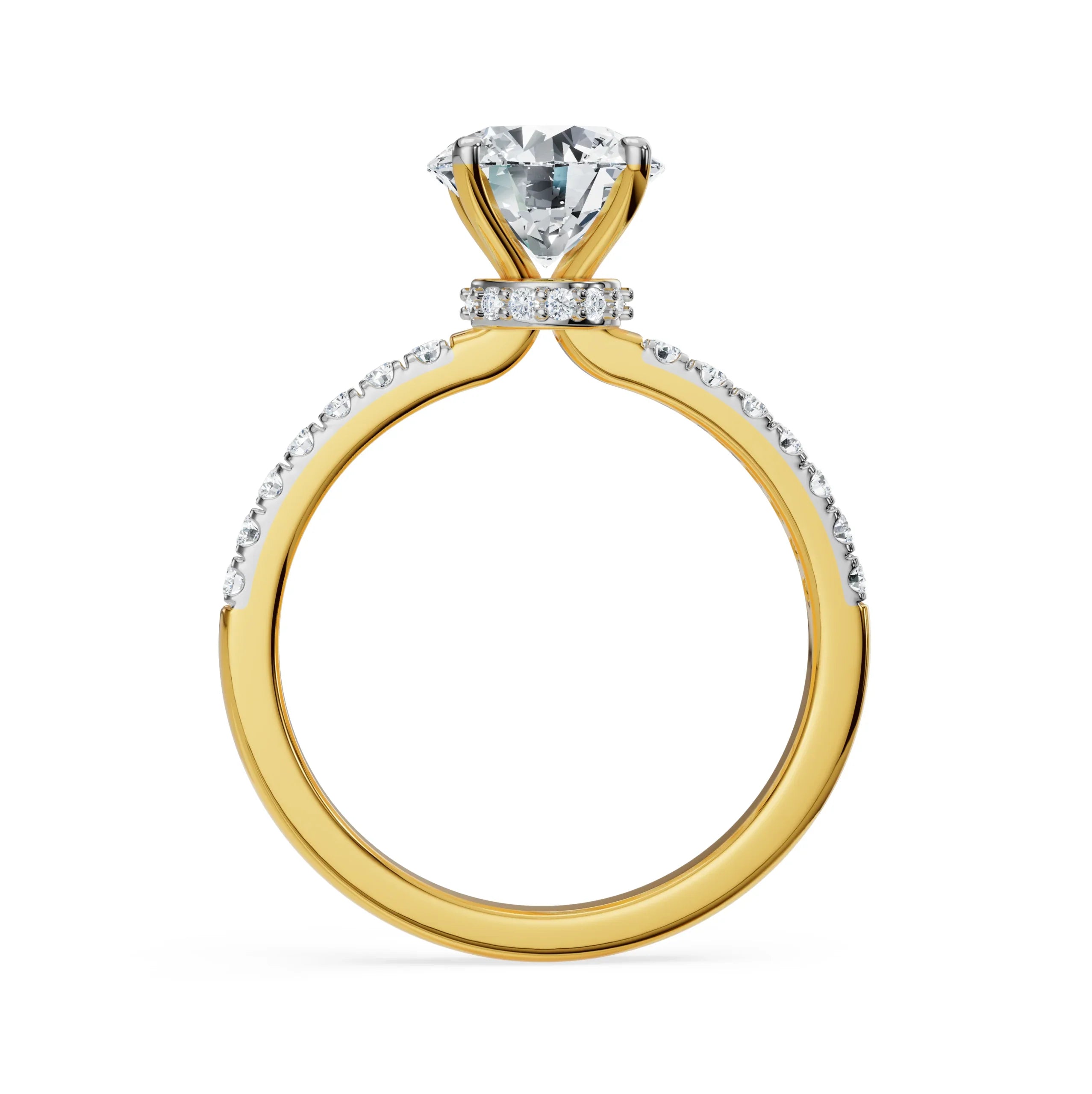 Jia Round Brilliant Diamond Ring Back View in 9KT