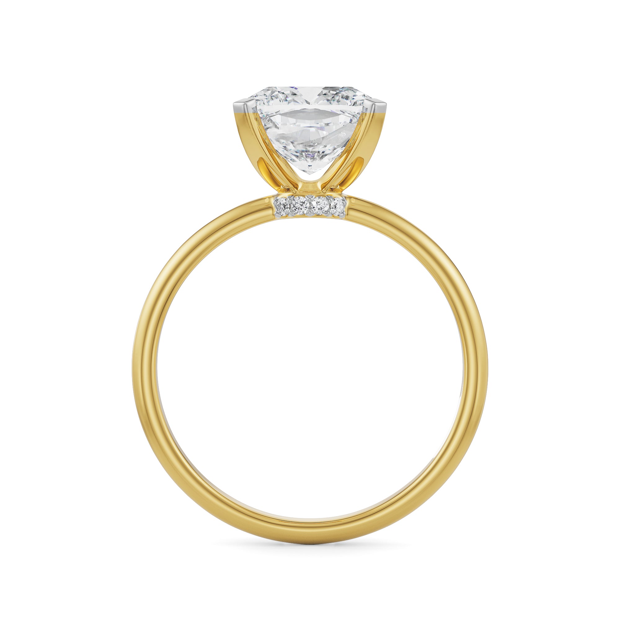 Solitaire Cushion Cut Engagement Back View