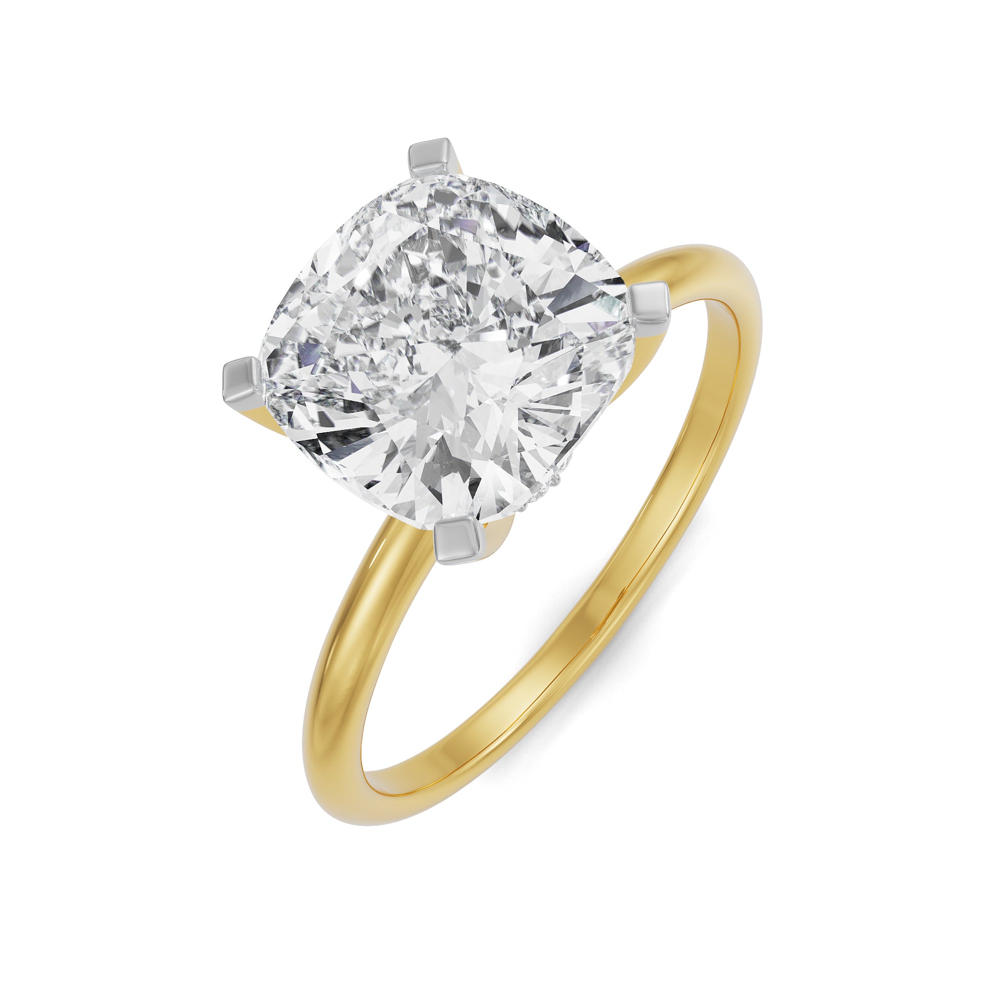 Solitaire Cushion Cut Engagement Top View