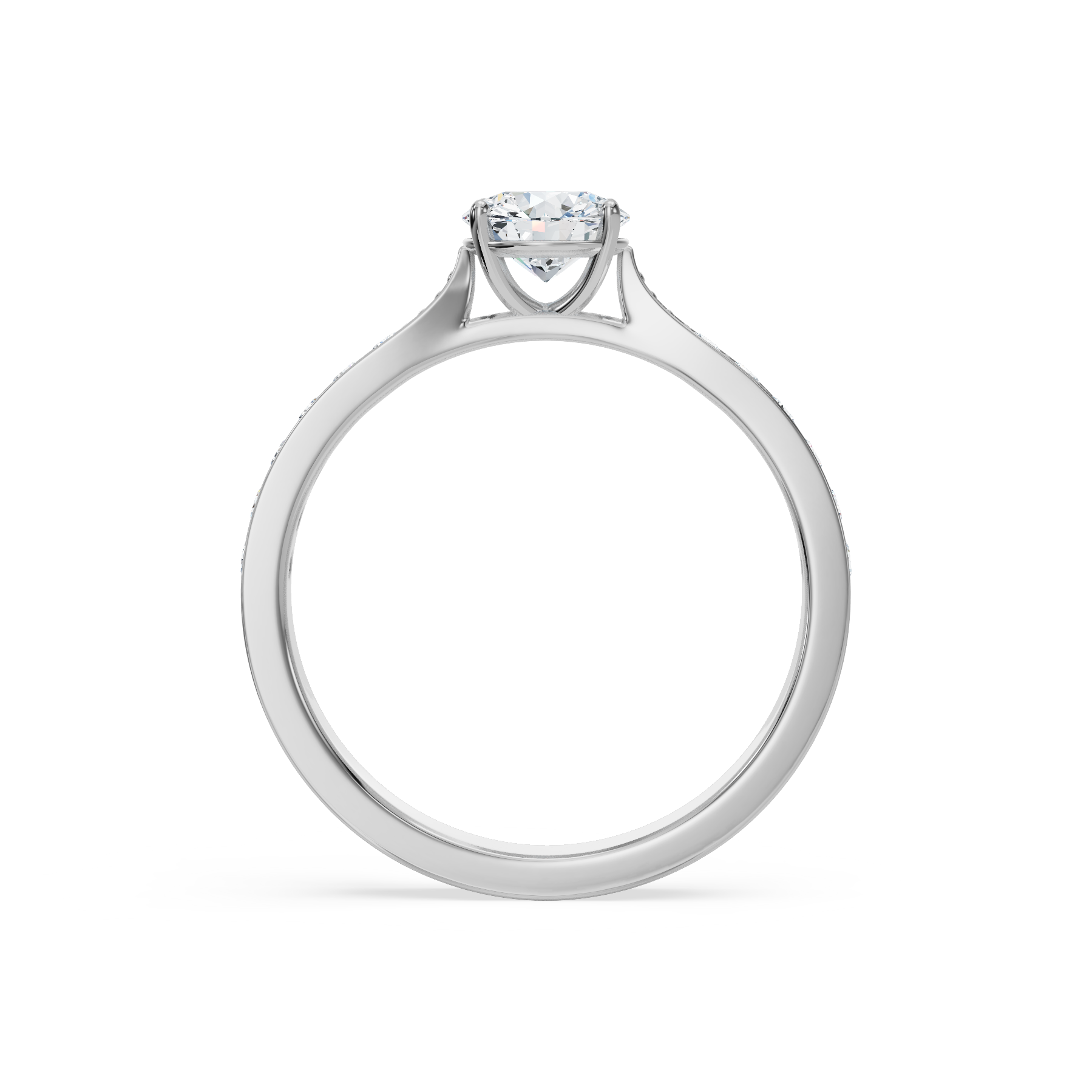 Round Sidestones Lab Diamond Engagement Ring_in-stock