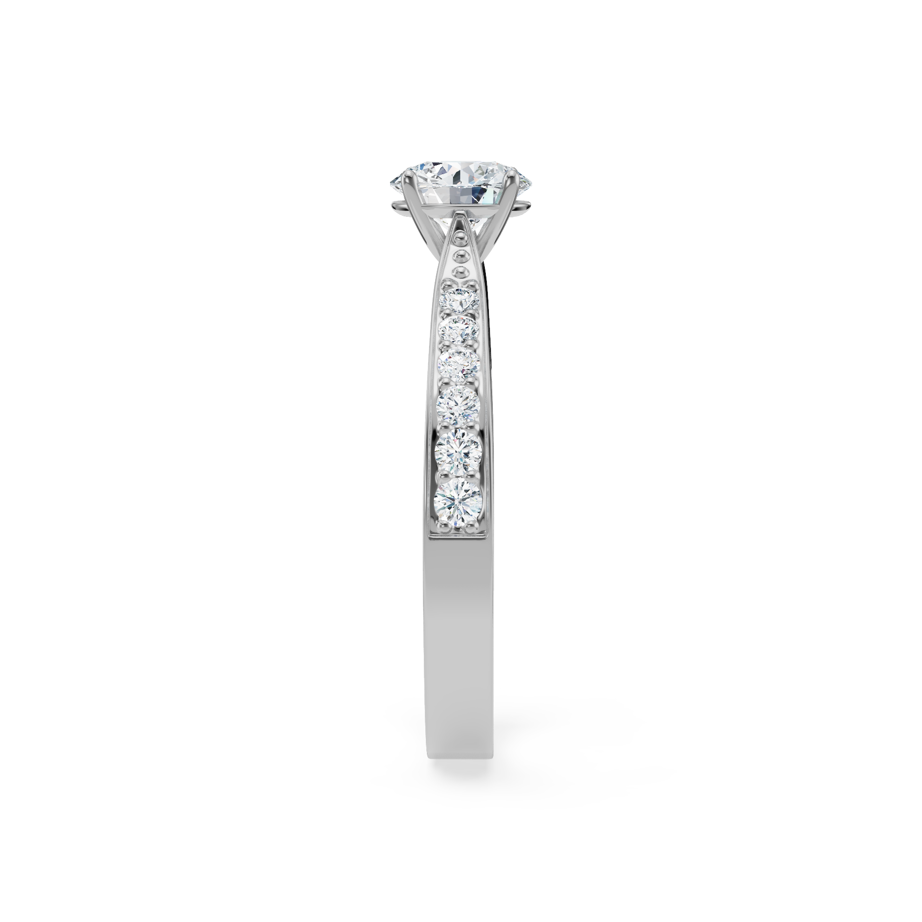 Round Sidestones Lab Diamond Engagement Ring_in-stock