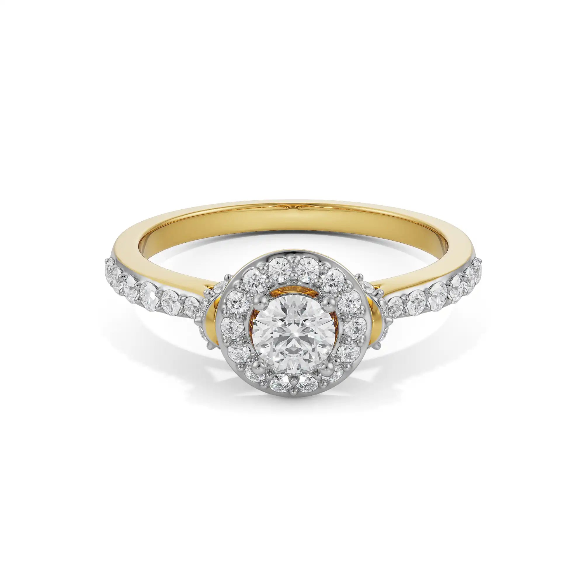 Hanna Halo Solitaire Engagement Front View in 9KT