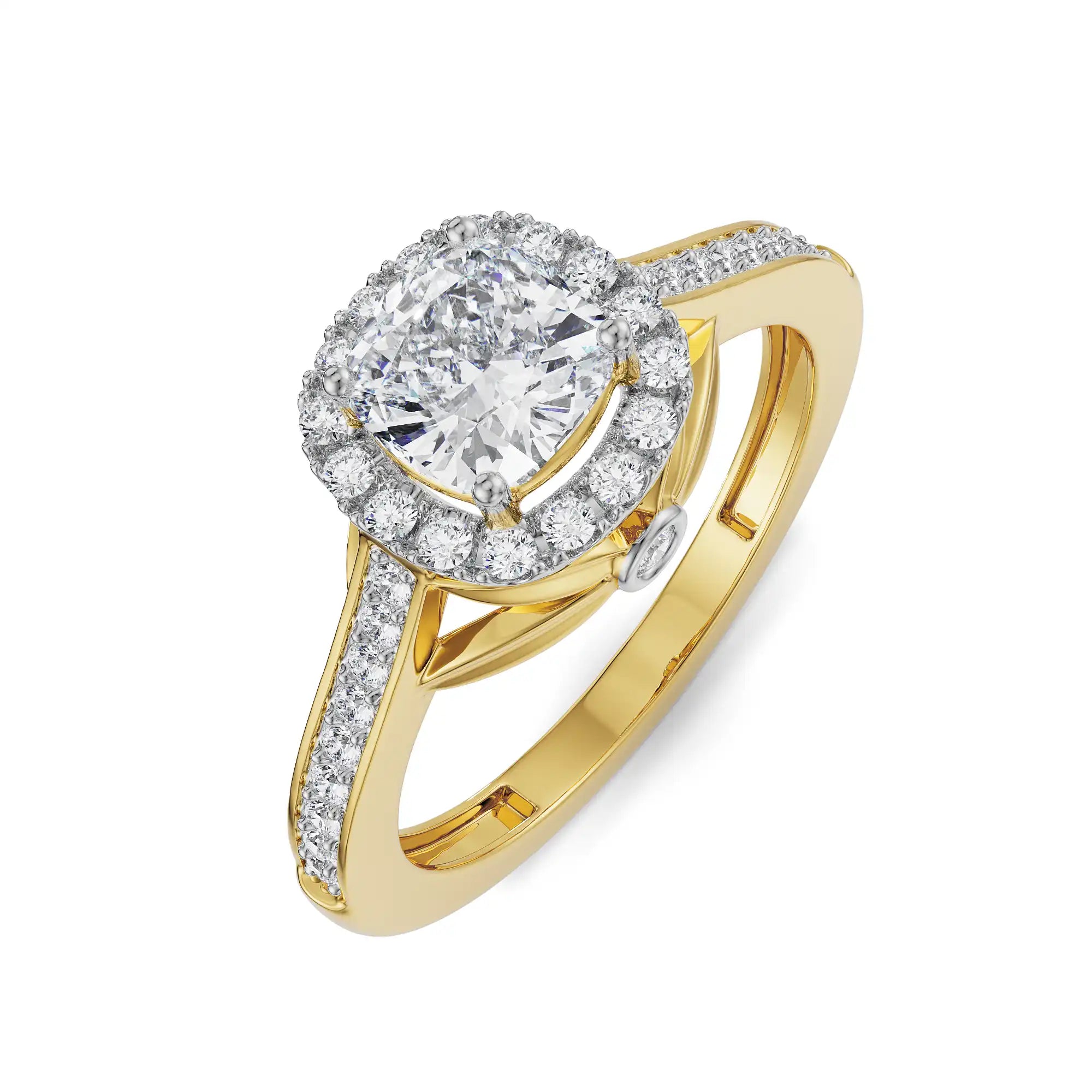 Royal Halo Solitaire Engagement Top View