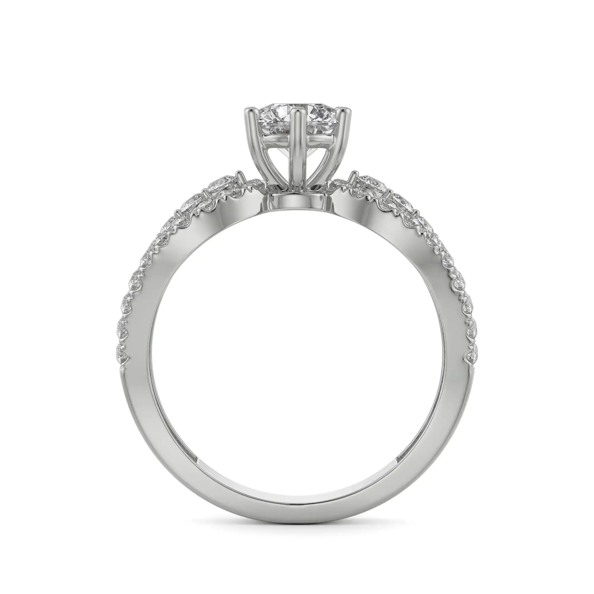 Queen Solitaire Diamond Ring Back View