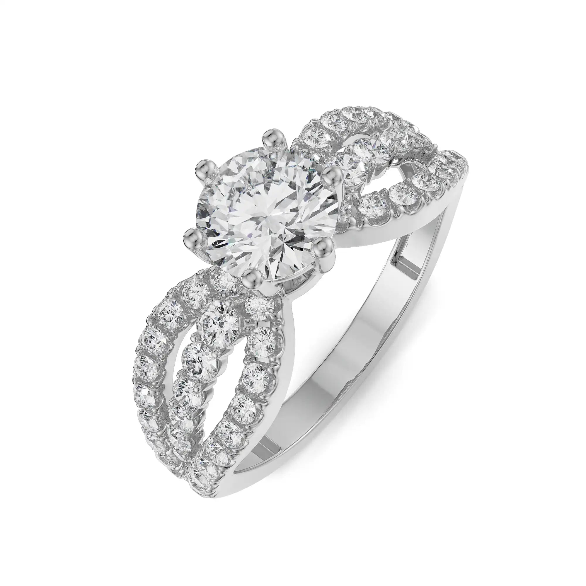 Queen Solitaire Diamond Ring Top View
