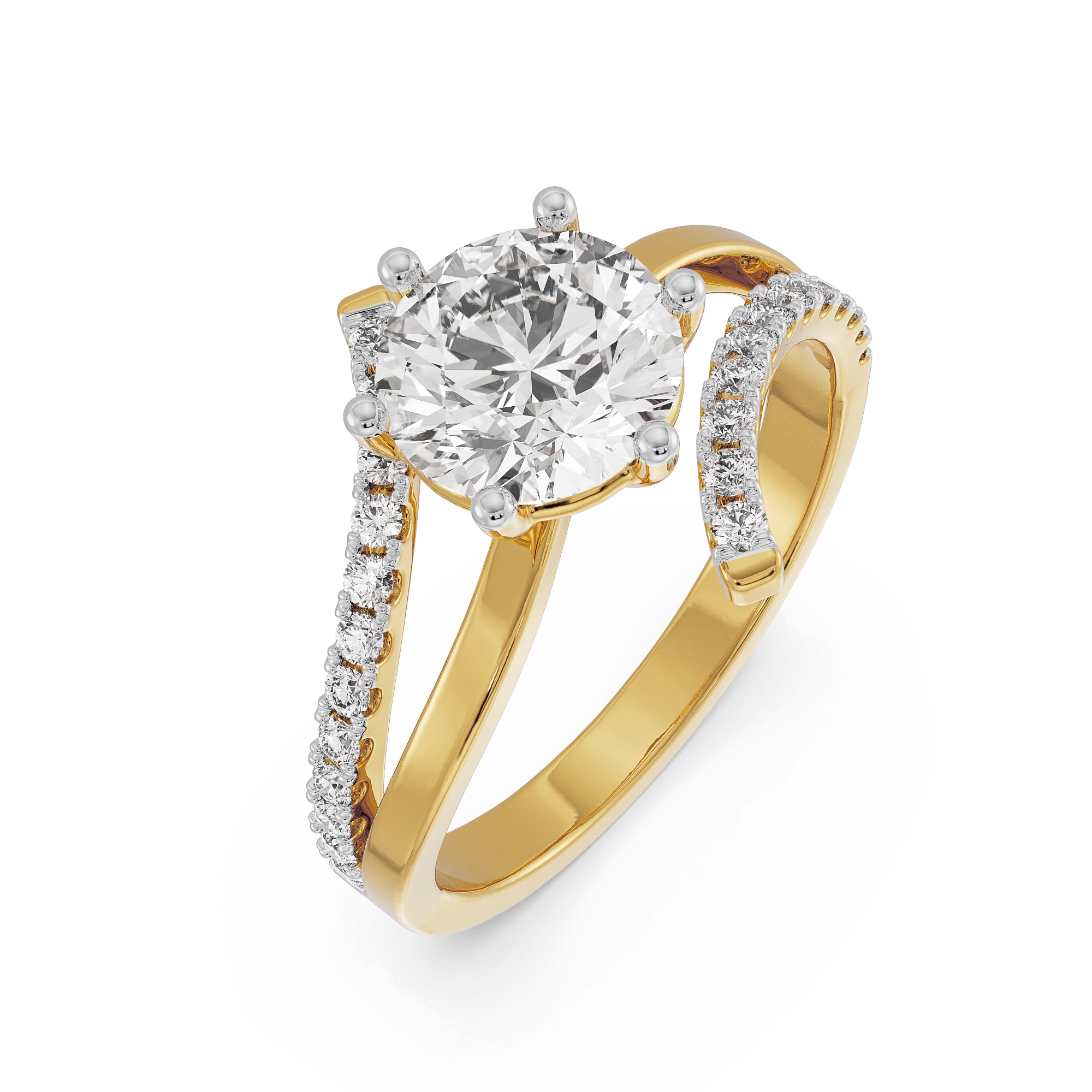 Round Fusion Diamond Ring Top View