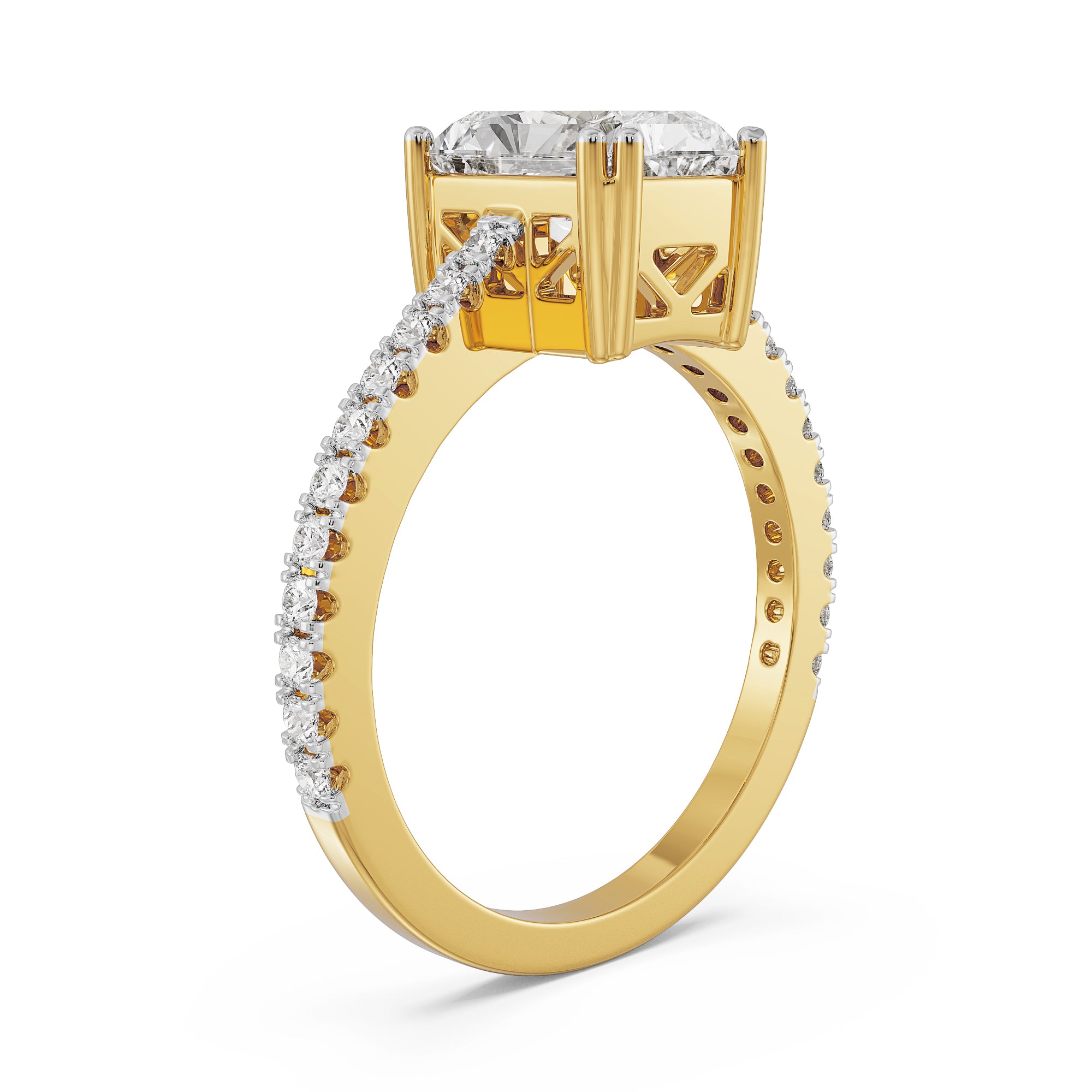 Emerald Cut Engagement Ring Side View