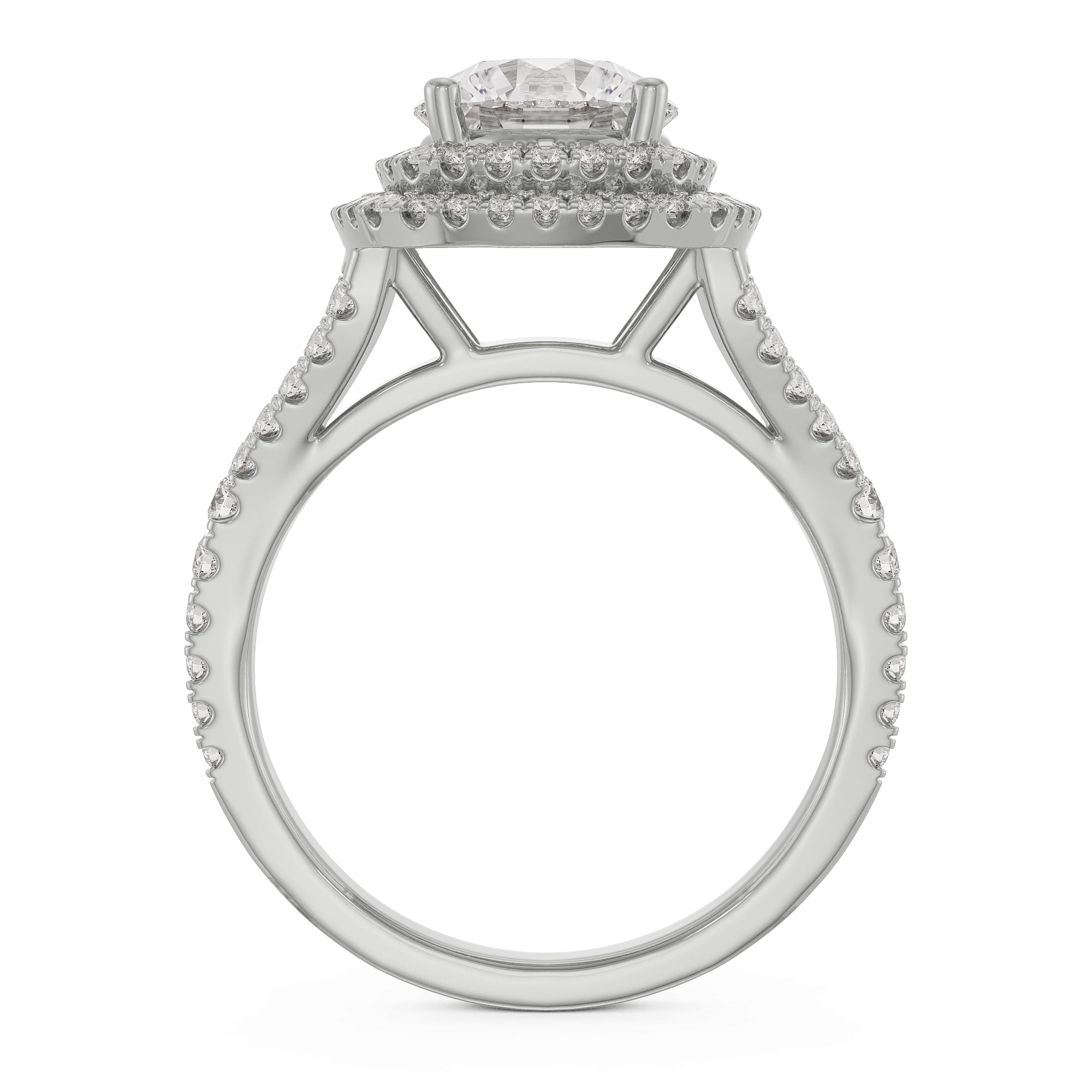 Duo Band Halo Ring Back View