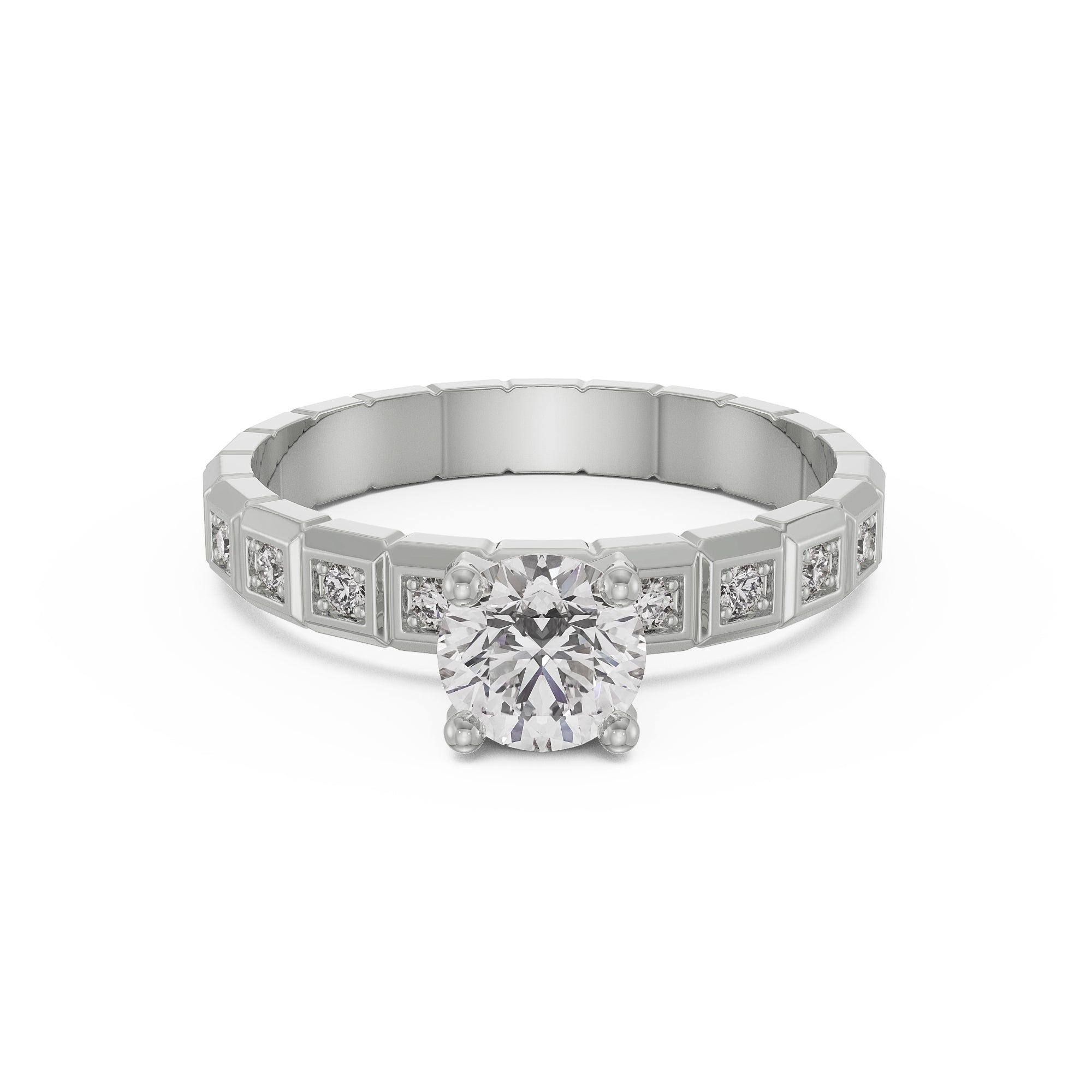 Icy Pave Diamond Ring Front View