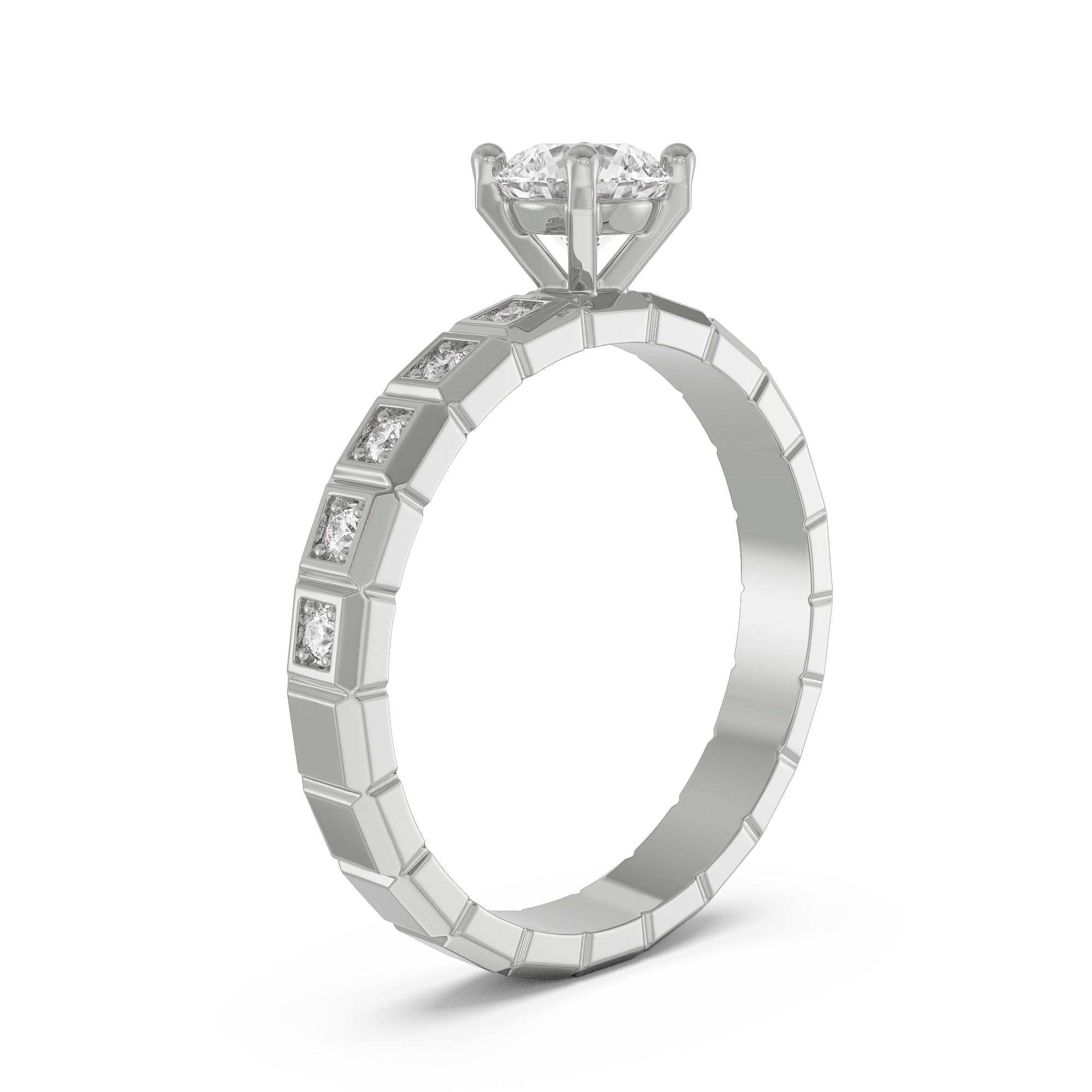 Icy Pave Diamond Ring Back View